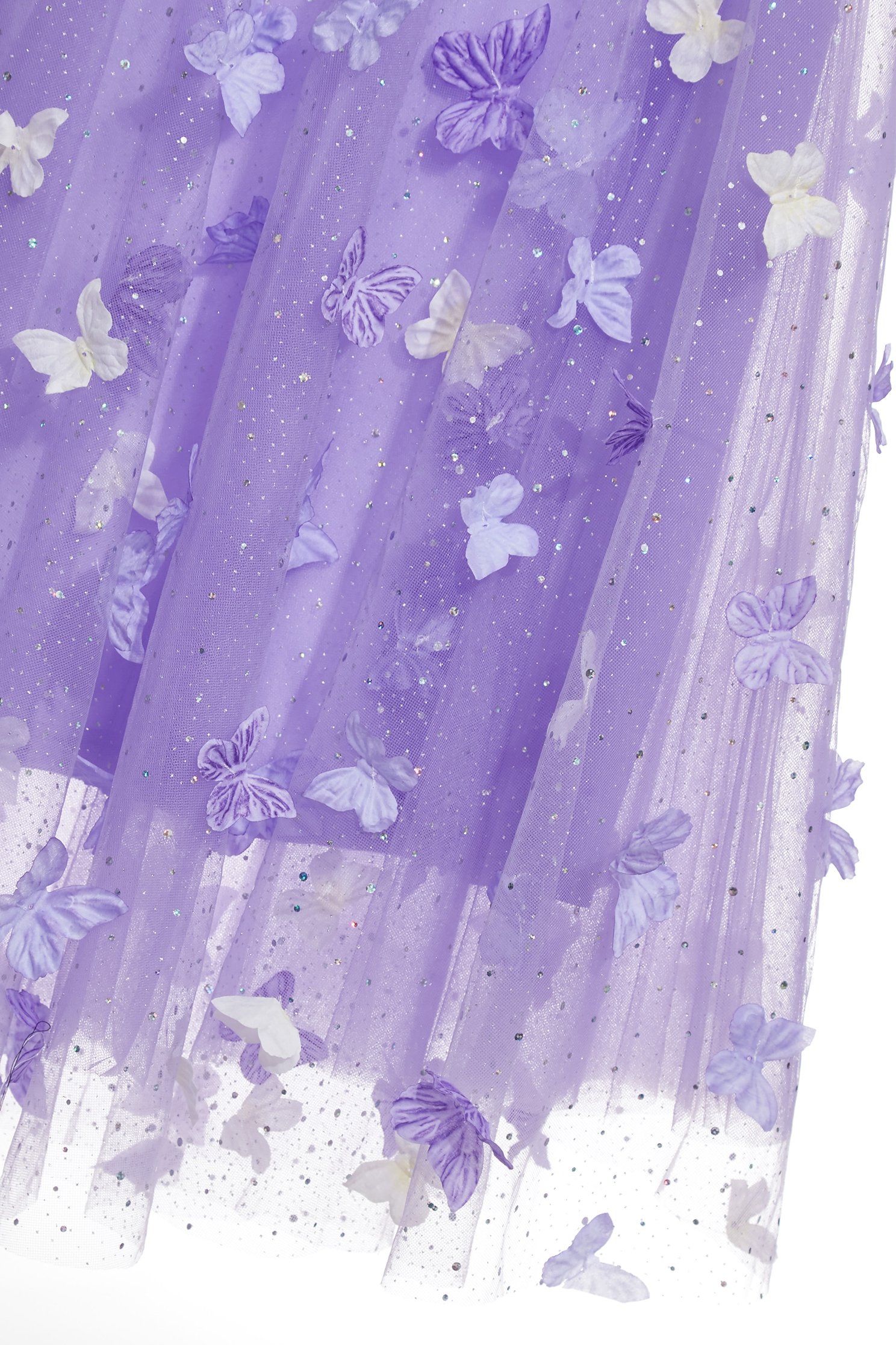 3-D Butterfly Motif Sequin Mesh Skirt3-D Butterfly Motif Sequin Mesh Skirt,Season (SS) Look,Mesh fabric,Midi skirts