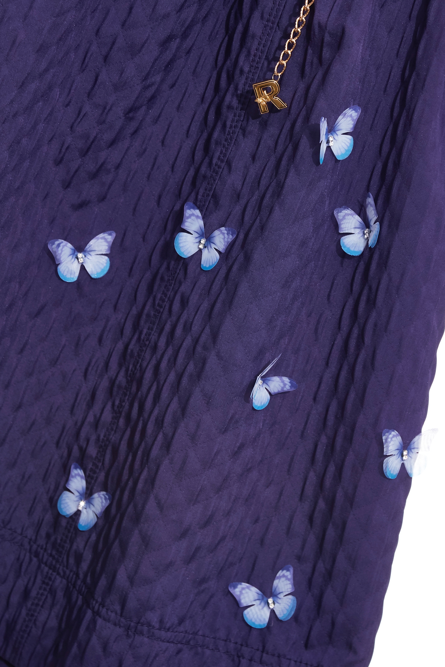3-D Butterfly Motif Purple Skirt3-D Butterfly Motif Purple Skirt,Season (SS) Look,Midi skirts