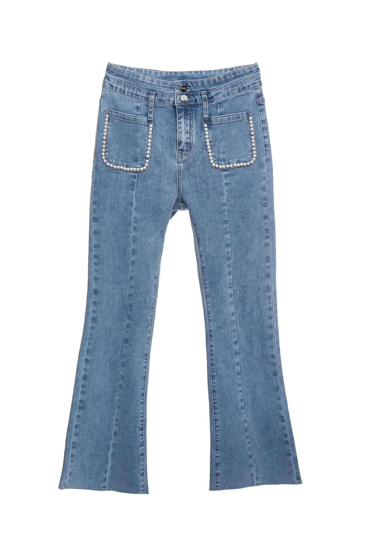 Front Slit Fitted JeansFront Slit Fitted Jeans,Bell-bottoms,Season (SS) Look,Denim,Jeans,Bell-bottoms