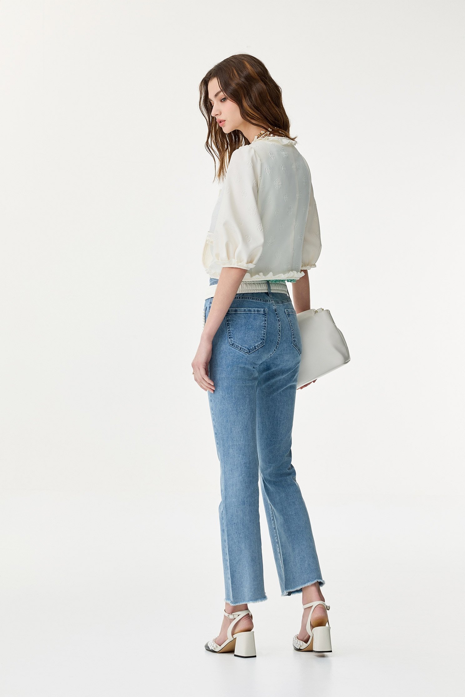Front Slit Fitted JeansFront Slit Fitted Jeans,Bell-bottoms,Season (SS) Look,Denim,Jeans,Bell-bottoms