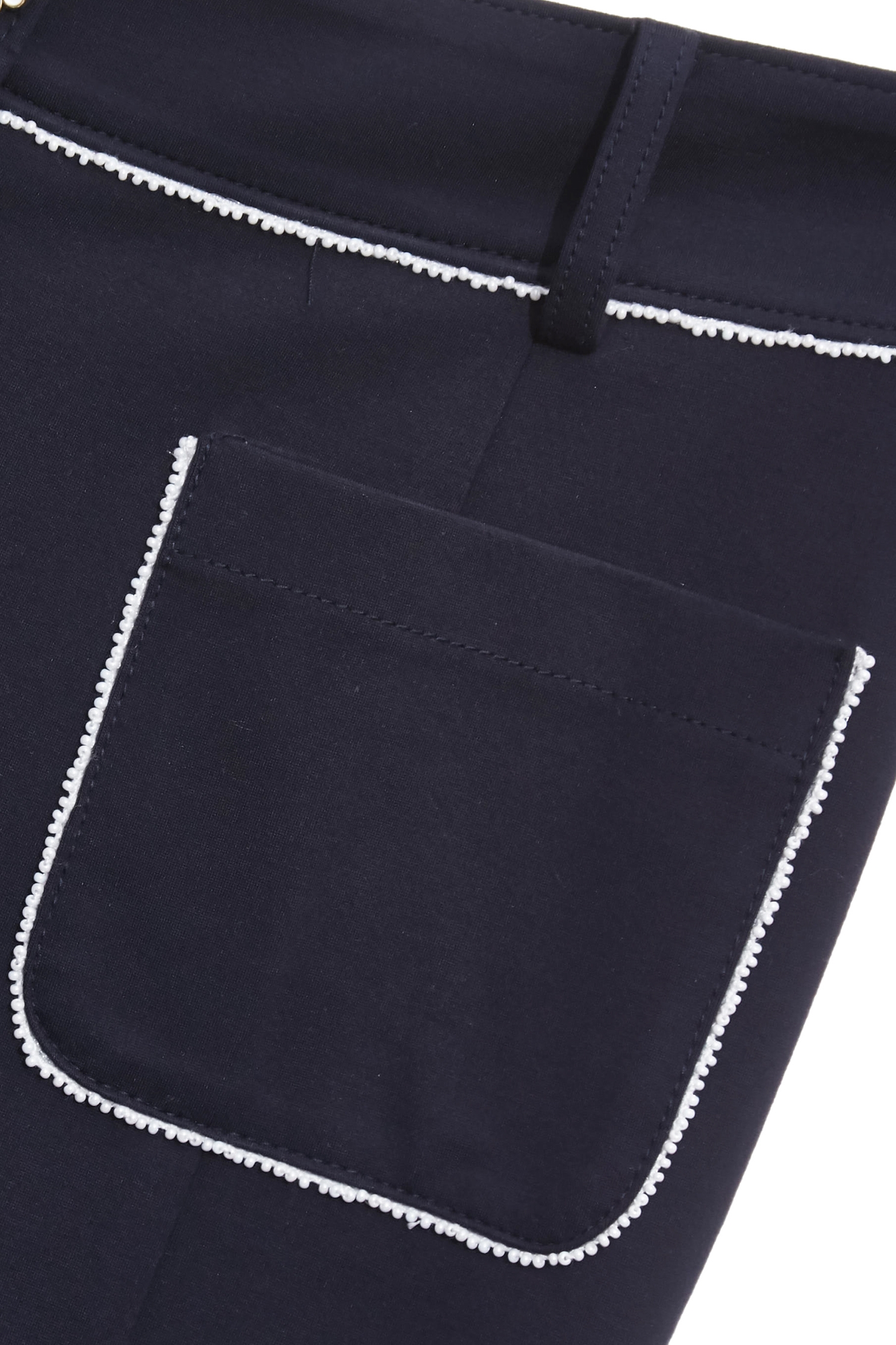 Contrast Trim Detail Patch Pocket PantsContrast Trim Detail Patch Pocket Pants,Bell-bottoms,Season (SS) Look,pearl,pants