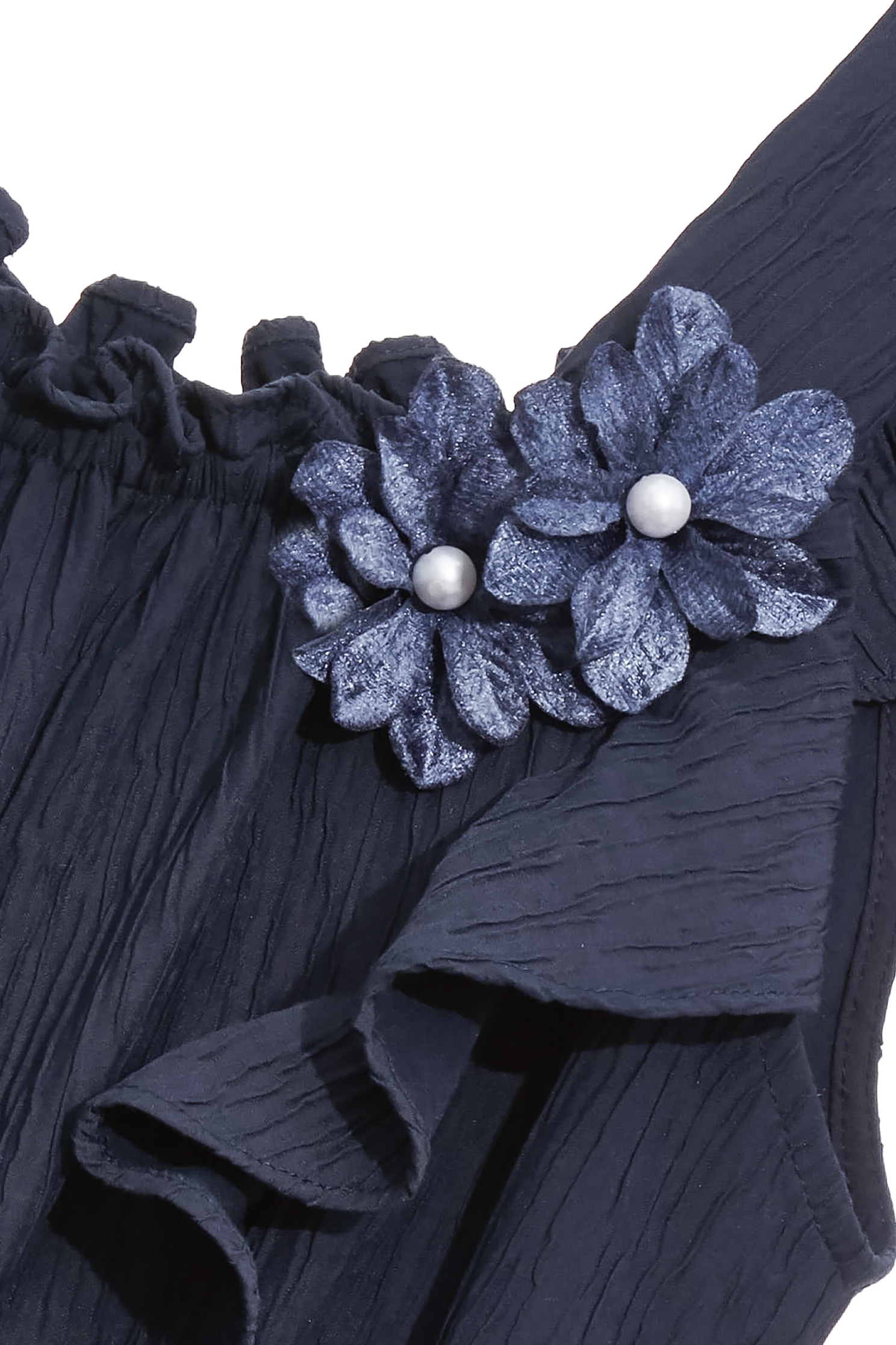 Ruffle Sleeve Navy Jumpsuit,Season (SS) Look,pants,Jumpsuits