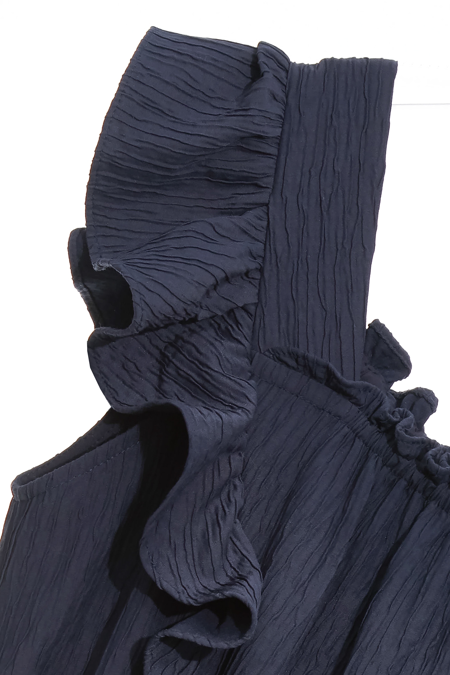 Ruffle Sleeve Navy Jumpsuit,Season (SS) Look,pants,Jumpsuits