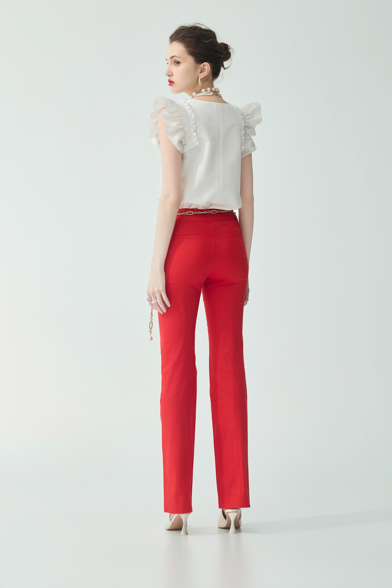 Chili Red Slim Fit Pants,Season (SS) Look,Denim,Jeans,pants