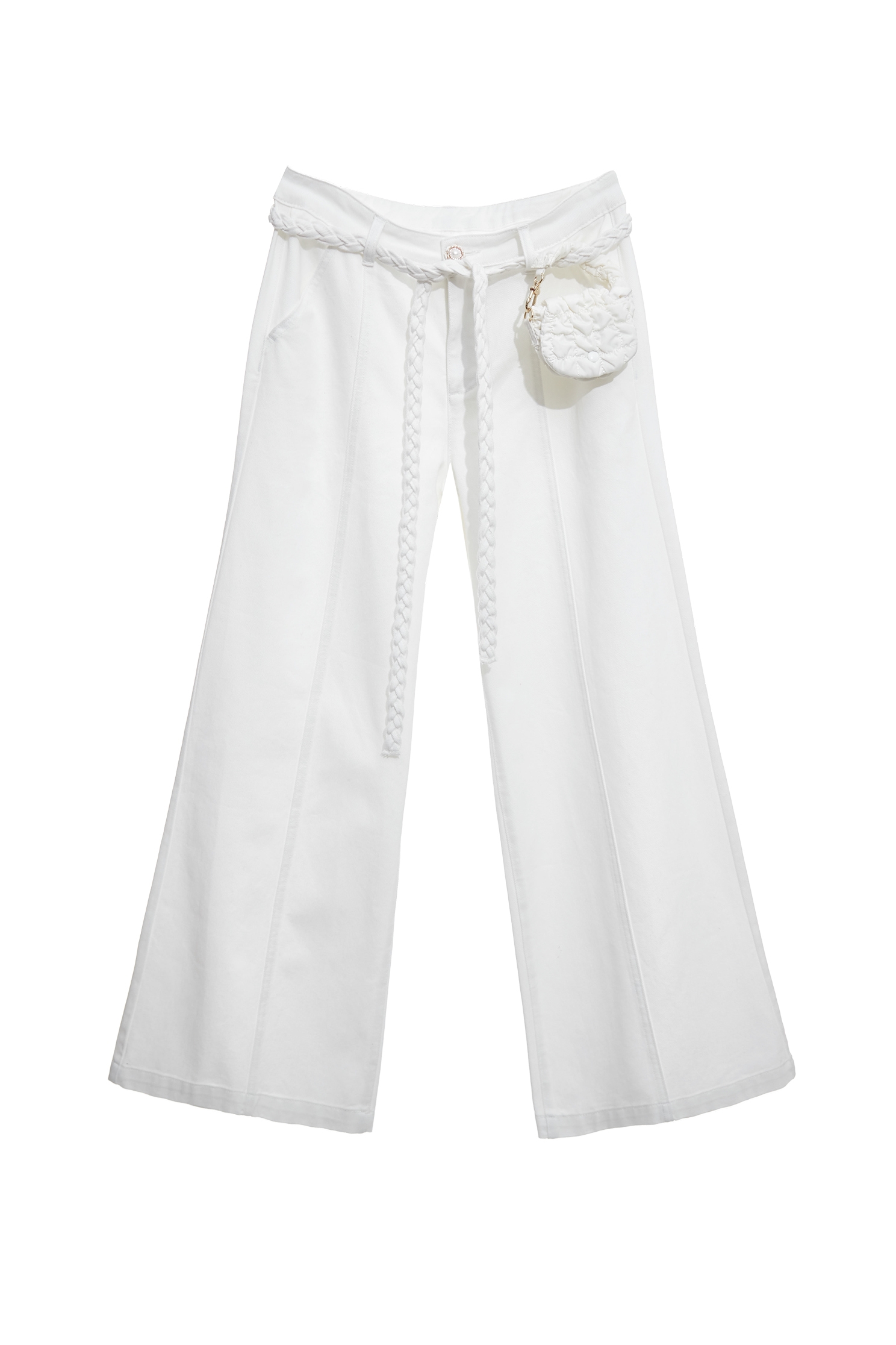 Mini Waist Pouch Waide Leg Jeans,Season (SS) Look,Denim,Jeans,pearl,White pants,pants