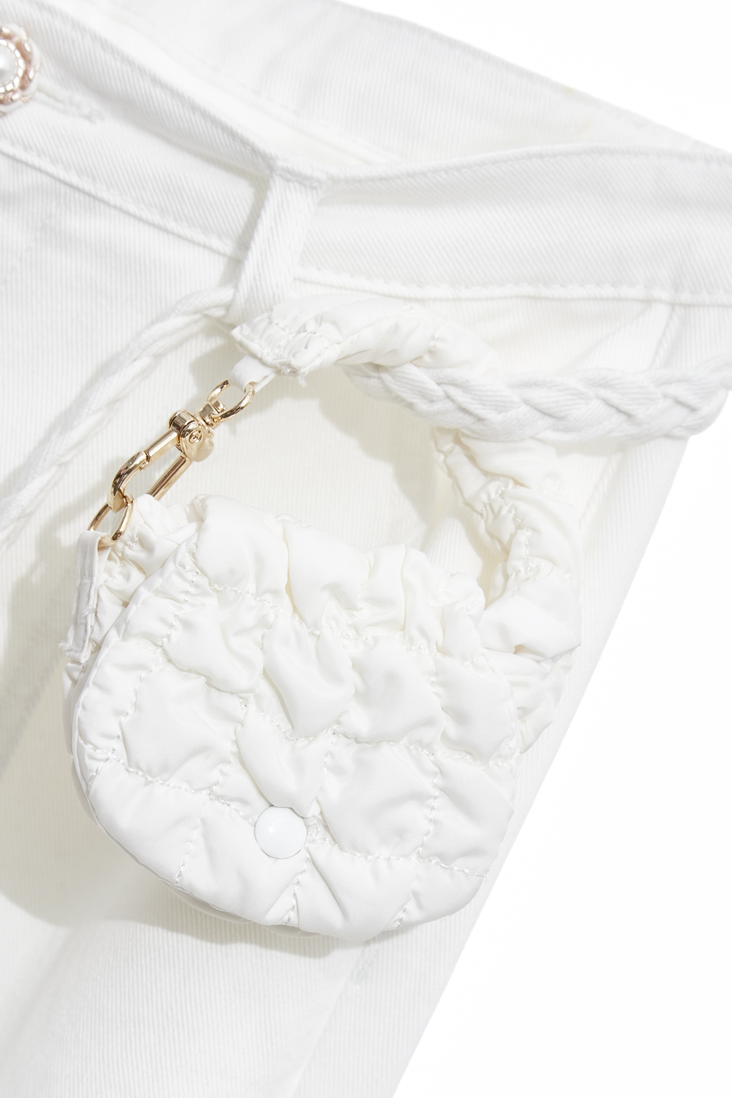 Mini Waist Pouch Waide Leg Jeans,Season (SS) Look,Denim,Jeans,pearl,White pants,pants