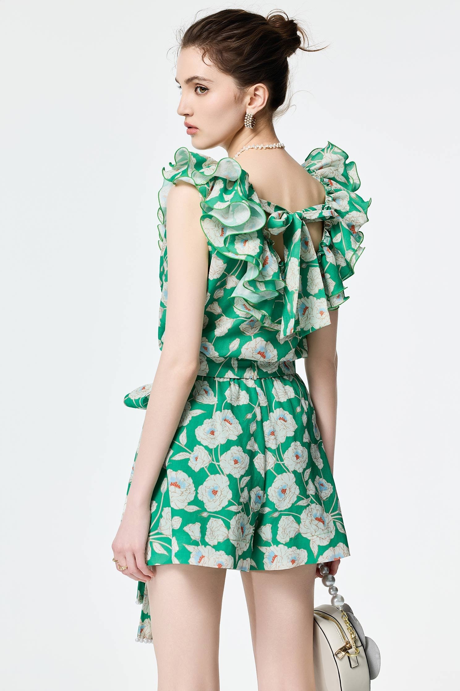 Floral Print Belted Bow ShortsFloral Print Belted Bow Shorts,Season (SS) Look,co-ord sets,pearl,City Feminine,Shorts,Belts,blossoms,Skorts,upperclass