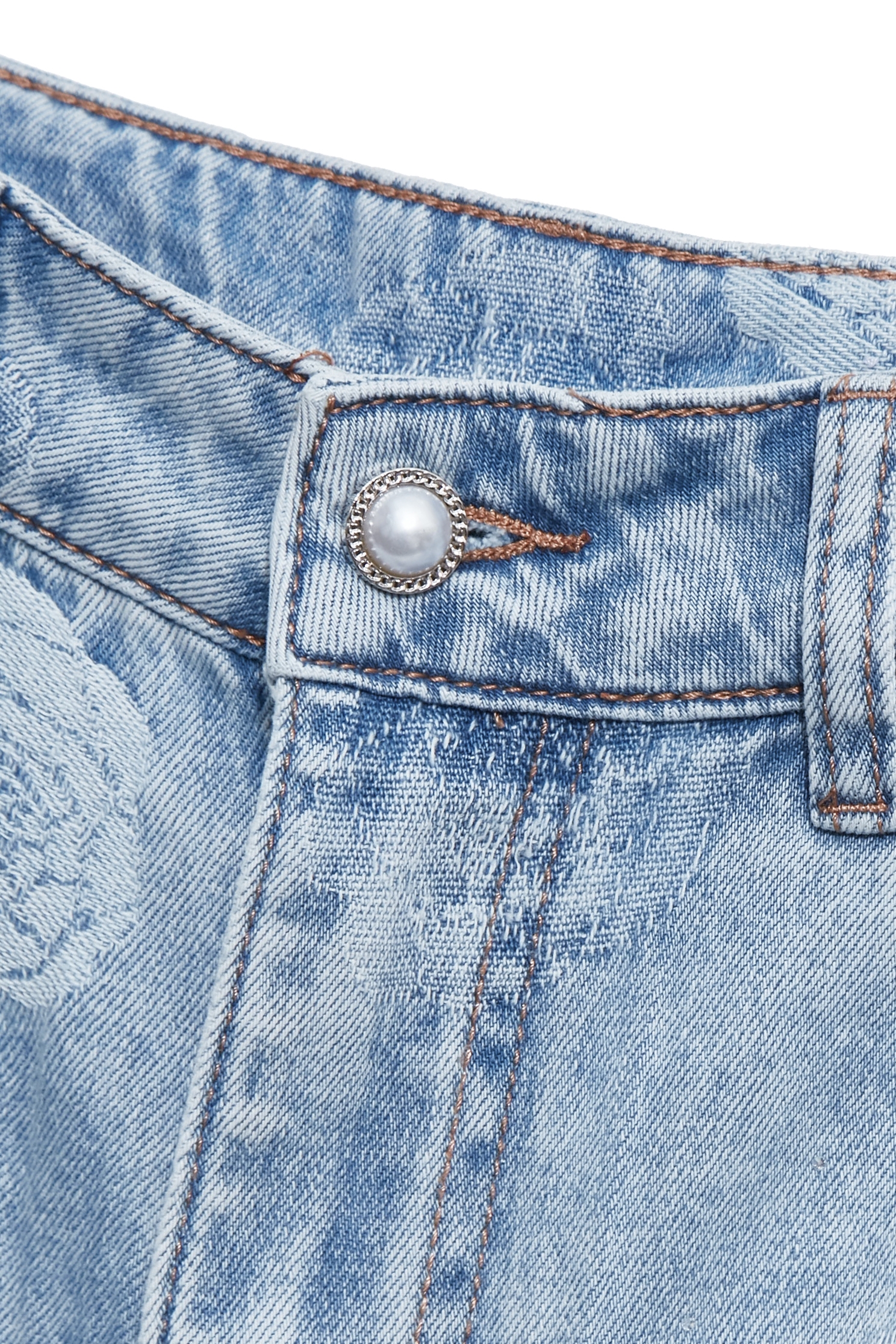 Rose Motif Sequin Wide Leg Jeans,Season (SS) Look,Denim,Jeans,pearl,pants
