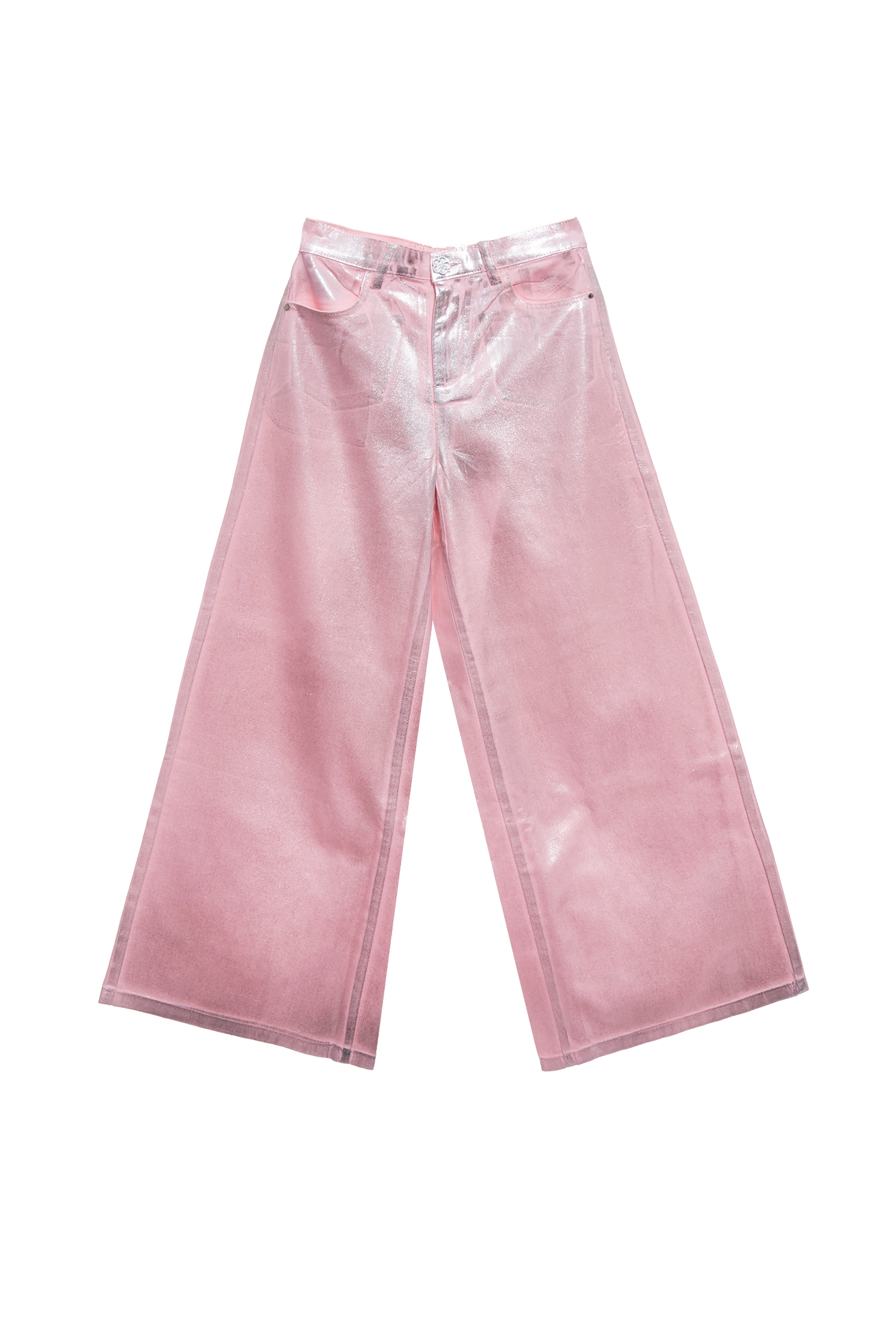 Metallic Sheen Pink JeansMetallic Sheen Pink Jeans,Office Looks,co-ord sets,Denim,Denim pants,Season (AW) Look,Valentine,Wide-leg jeans,Pants