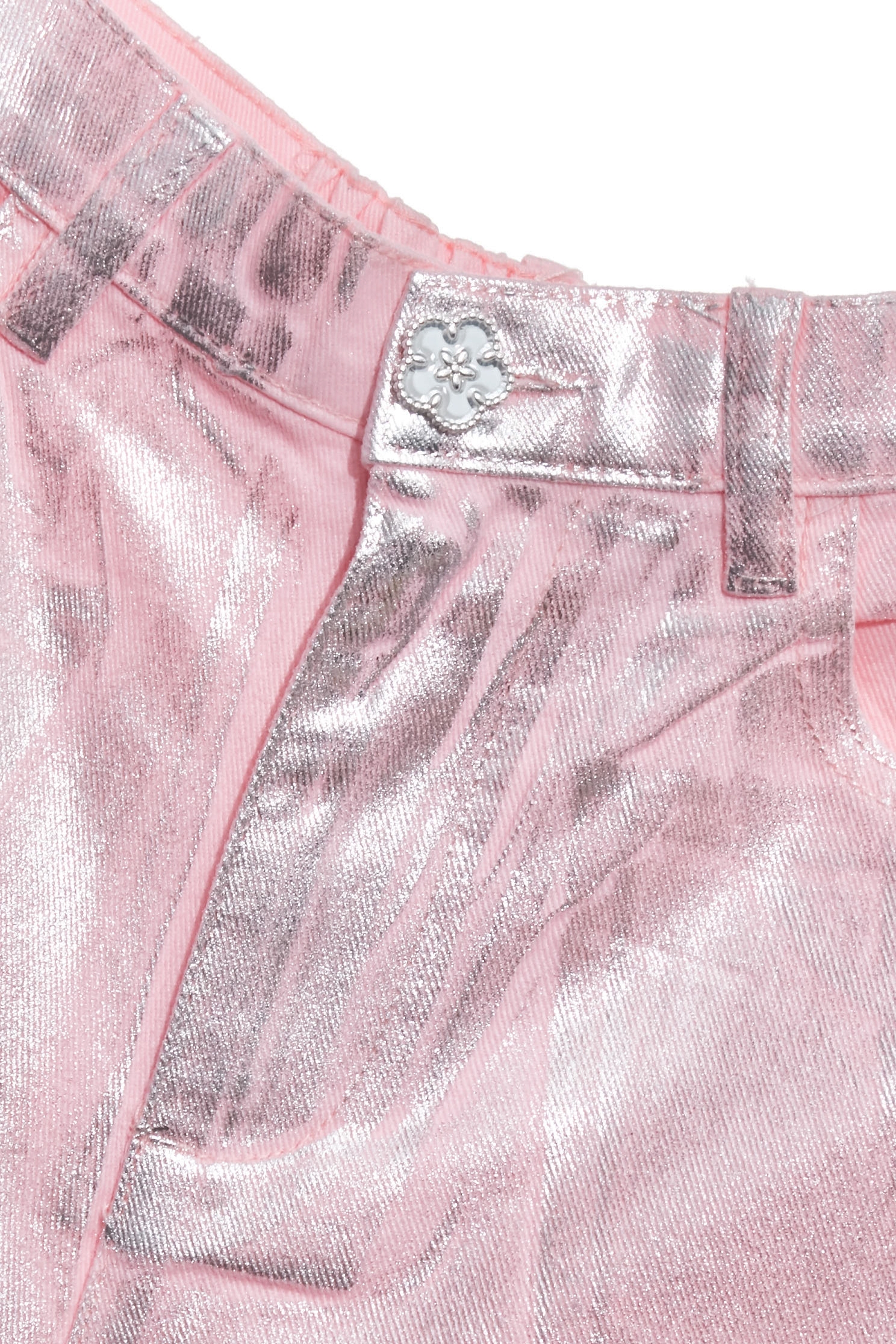 Metallic Sheen Pink JeansMetallic Sheen Pink Jeans,Office Looks,co-ord sets,Denim,Denim pants,Season (AW) Look,Valentine,Wide-leg jeans,Pants