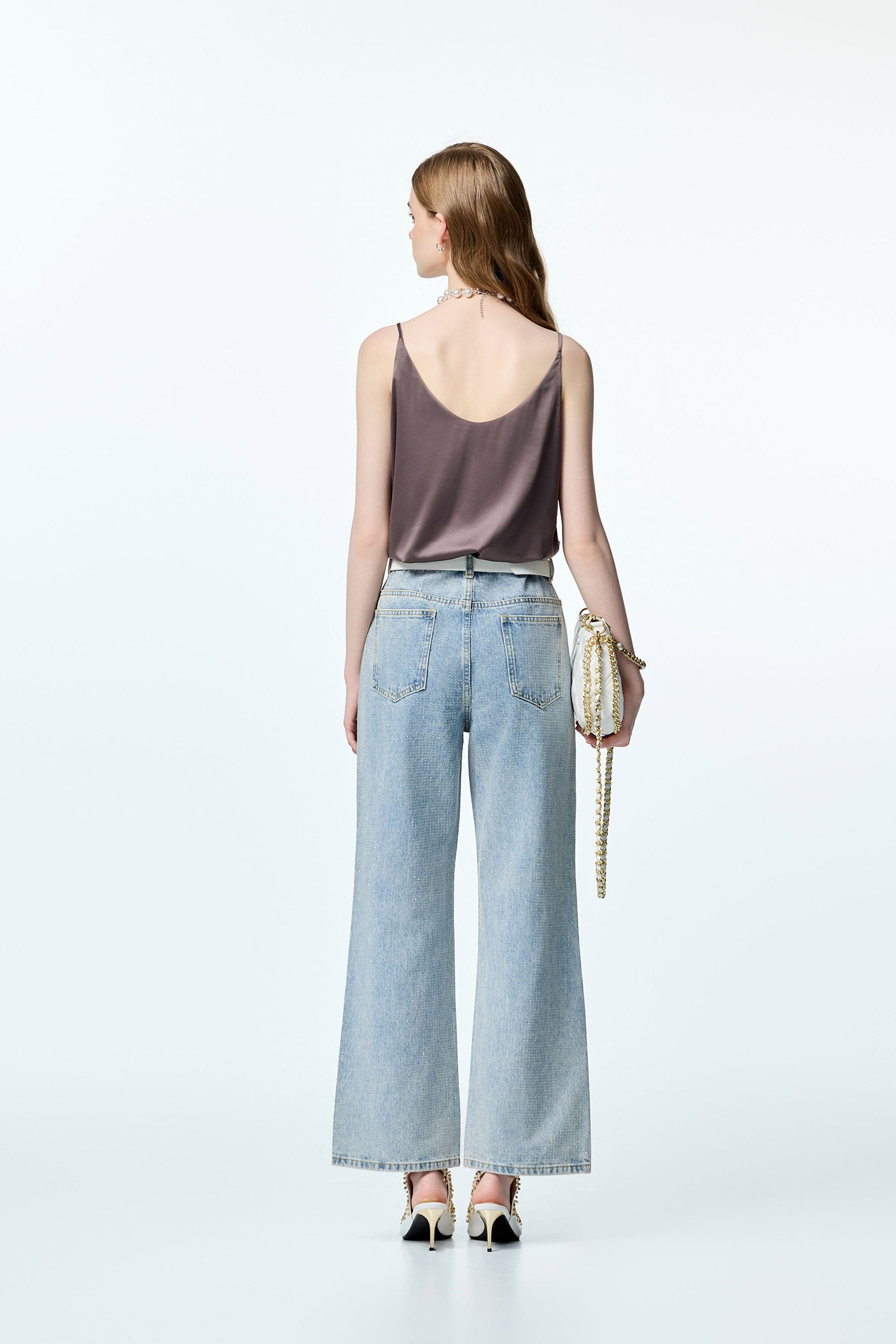 Iron On Sequin Detail Straight Cut JeansIron On Sequin Detail Straight Cut Jeans,Office Looks,Culottes,Denim,Jeans,Season (AW) Look,Valentine,Wide-leg jeans,upperclass