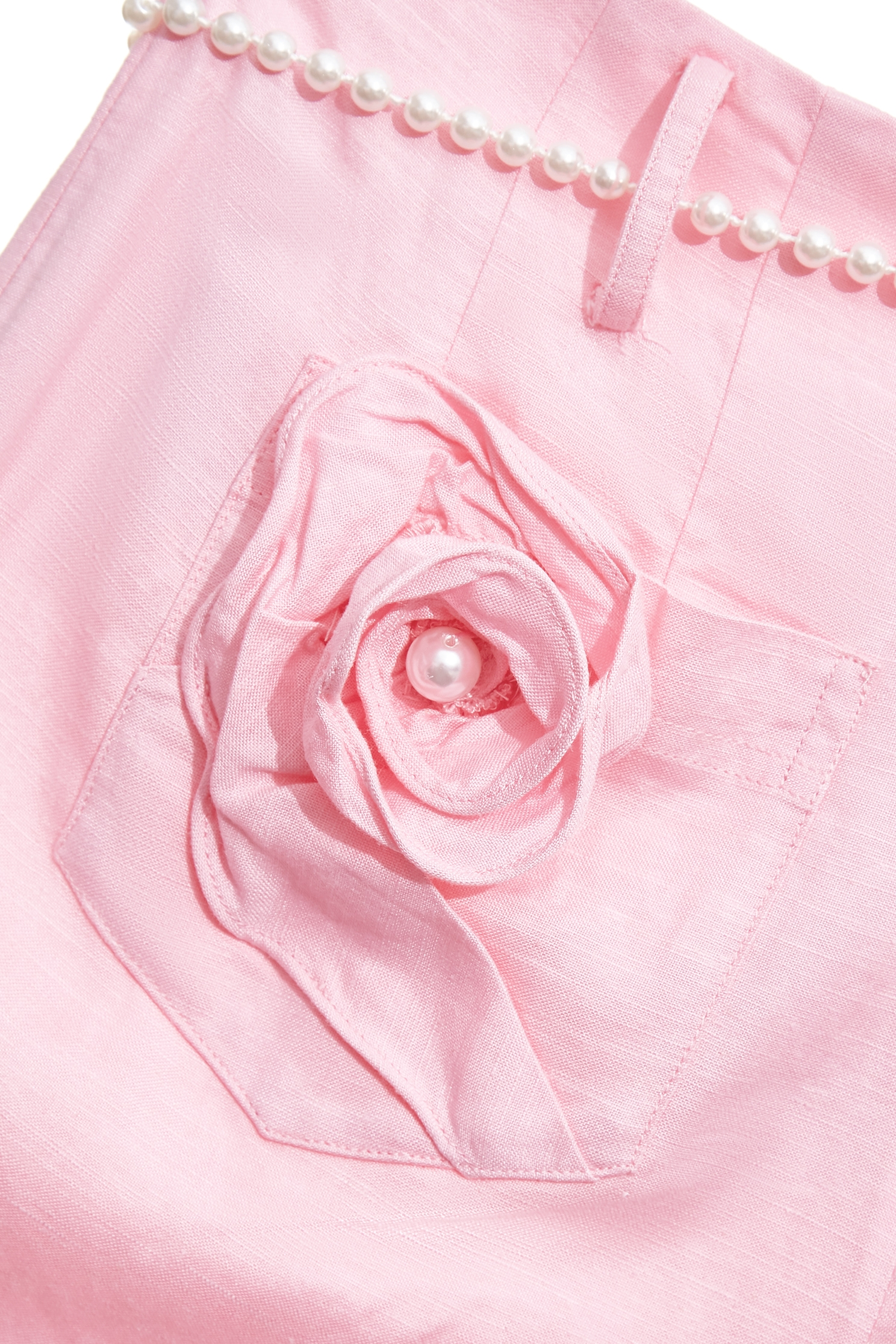 Braided Waist Belt Wide Leg PantsBraided Waist Belt Wide Leg Pants,Culottes,Season (SS) Look,pearl,pants