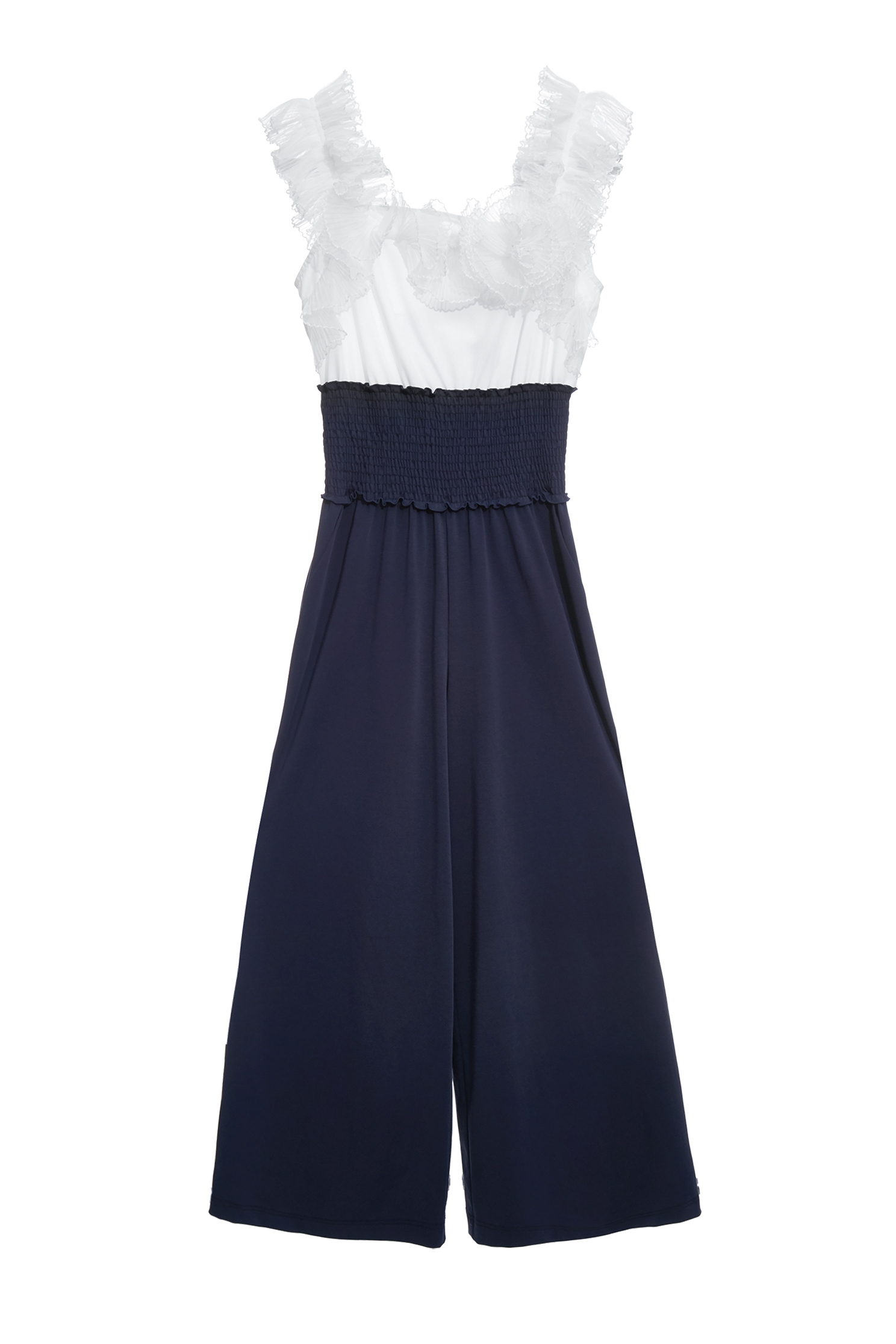 Pleated Ruffle Detail Sleeveless JumpsuitPleated Ruffle Detail Sleeveless Jumpsuit,Season (SS) Look,pants,Jumpsuits