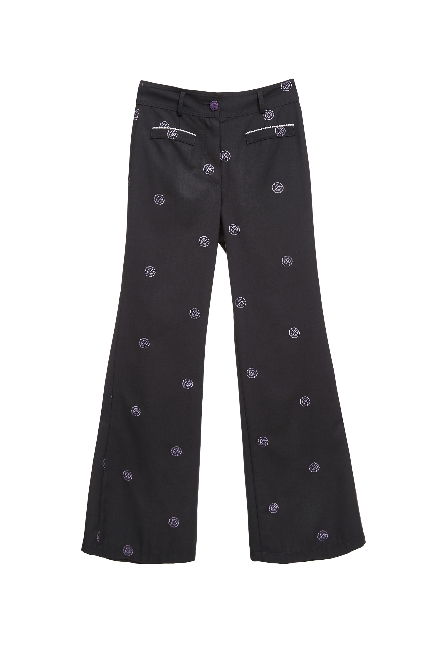 Embroidery Rose Wide Leg PantsEmbroidery Rose Wide Leg Pants,Embroidered,Culottes,Season (AW) Look,pants