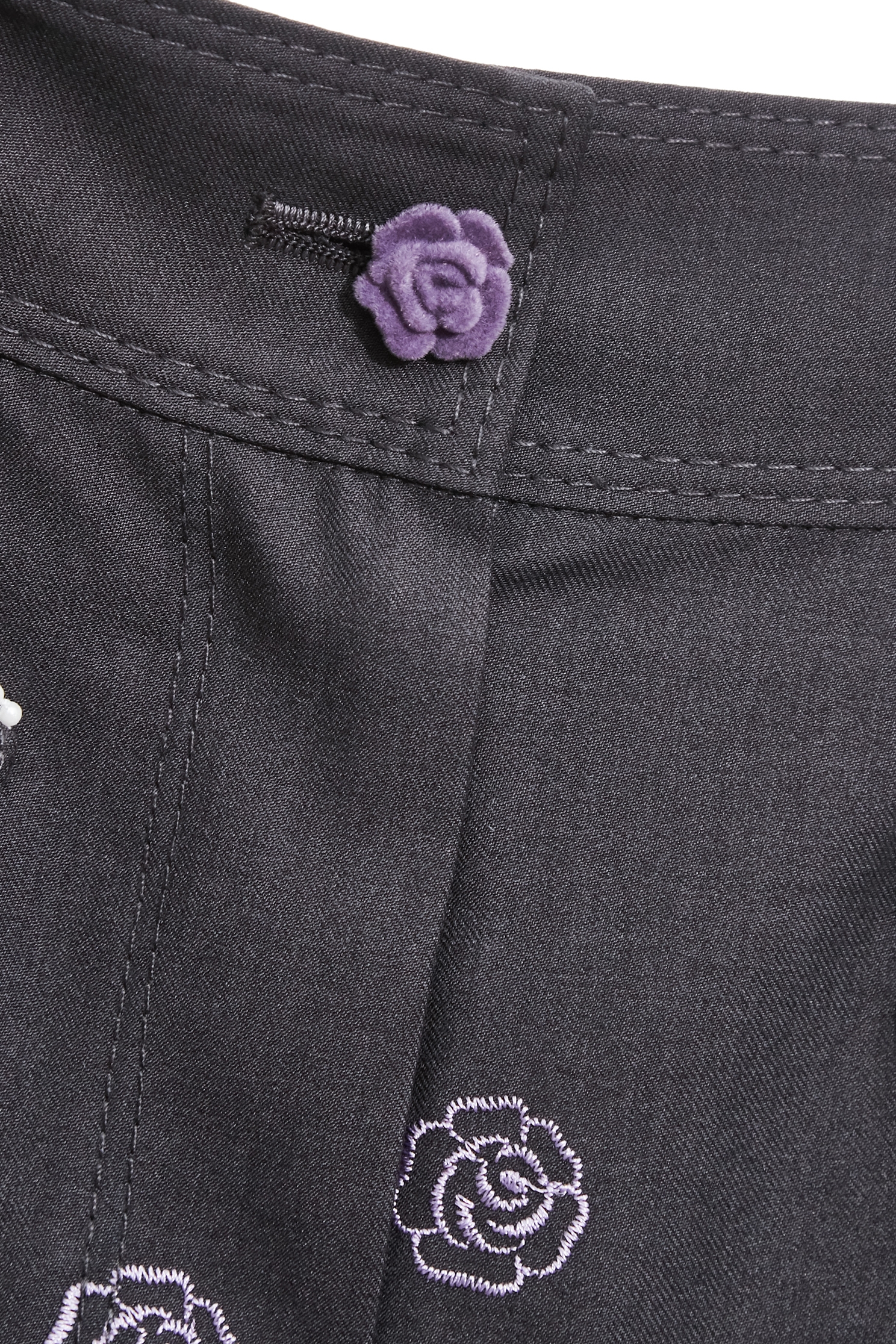 Embroidery Rose Wide Leg PantsEmbroidery Rose Wide Leg Pants,Embroidered,Culottes,Season (AW) Look,pants