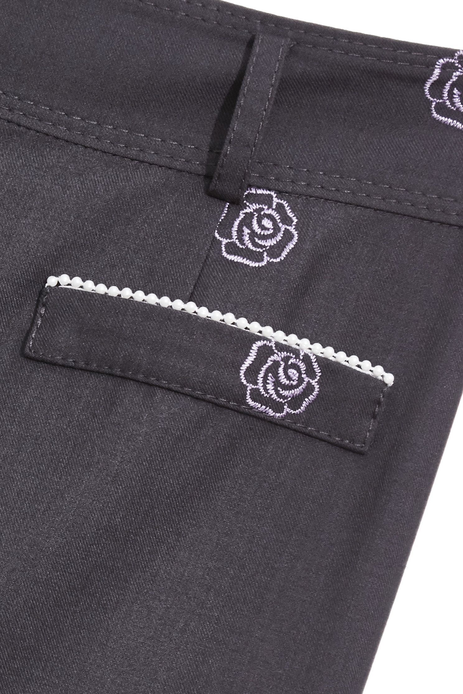 Embroidery Rose Wide Leg PantsEmbroidery Rose Wide Leg Pants,Embroidered,Culottes,Season (AW) Look,pants