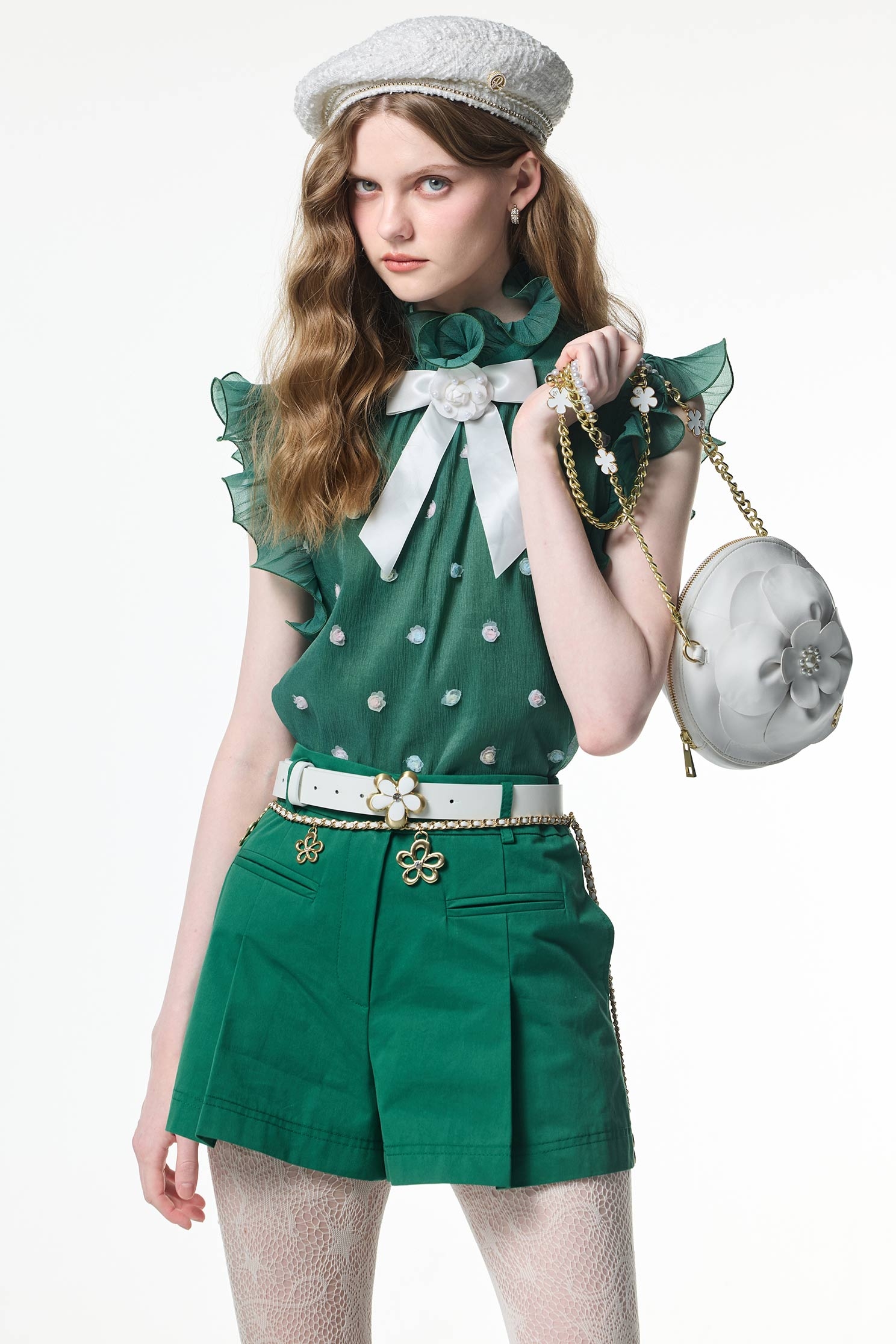 Jade Green Front Pleat ShortsJade Green Front Pleat Shorts,Office Looks,Shorts,Season (AW) Look,Skorts