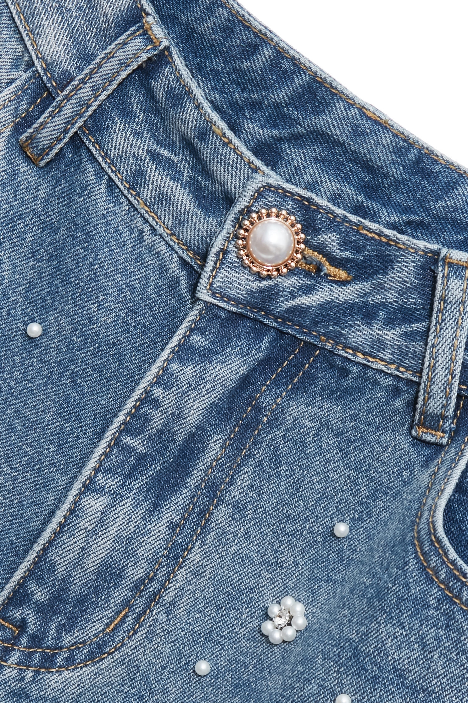 Pearl Floral Detail Wide Leg JeansPearl Floral Detail Wide Leg Jeans,Denim,co-ord sets,Denim,Jeans,pearl,Season (AW) Look,Valentine,blossoms