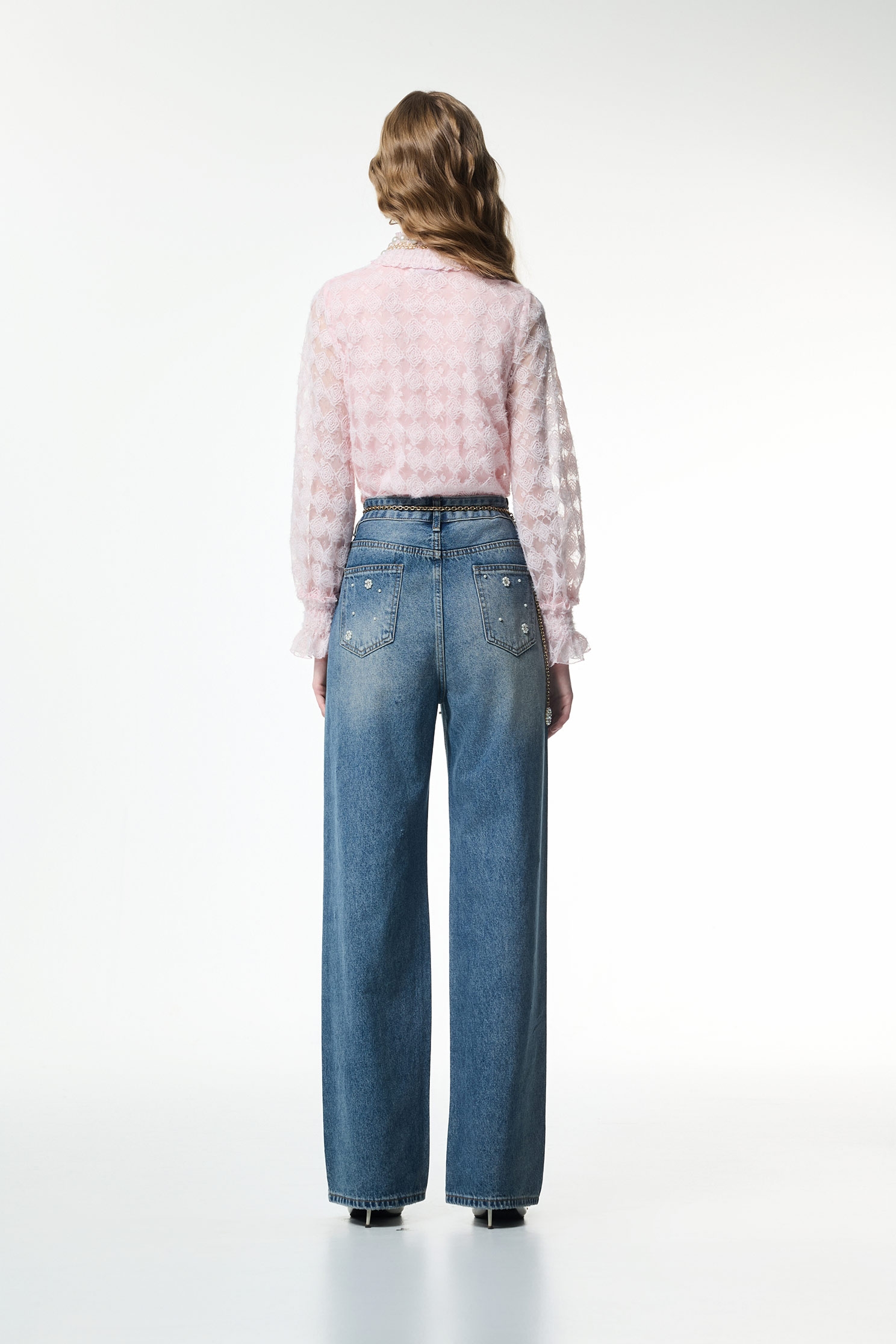 Pearl Floral Detail Wide Leg JeansPearl Floral Detail Wide Leg Jeans,Denim,co-ord sets,Denim,Jeans,pearl,Season (AW) Look,Valentine,blossoms