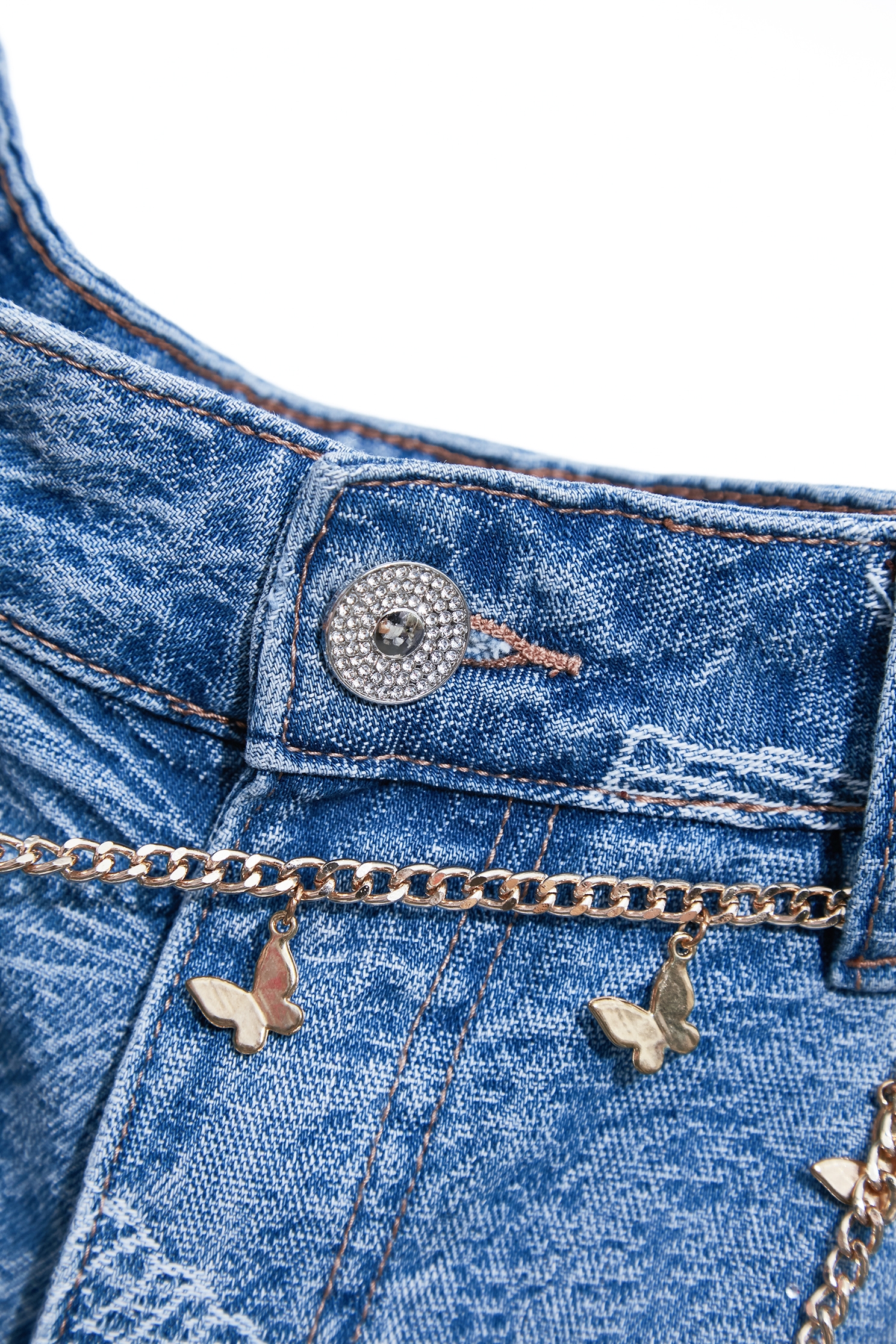 Butterfly Motif Wide Leg JeansButterfly Motif Wide Leg Jeans,Season (SS) Look,Denim,Jeans,pants