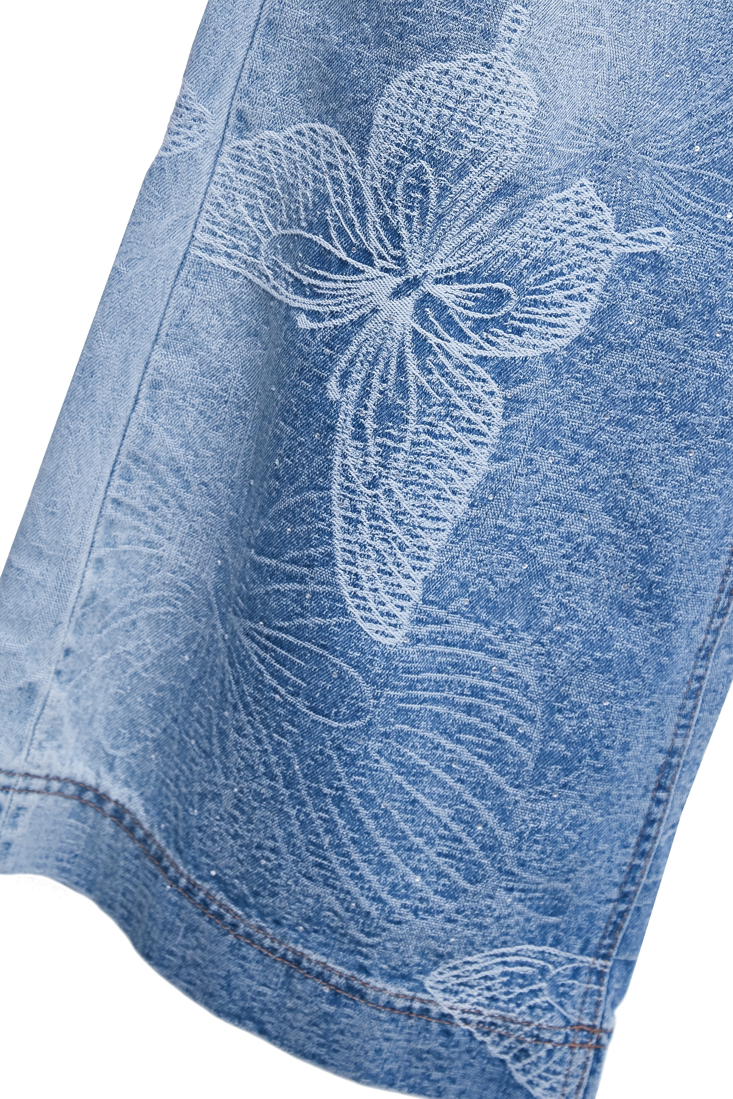 Butterfly Motif Wide Leg JeansButterfly Motif Wide Leg Jeans,Season (SS) Look,Denim,Jeans,pants