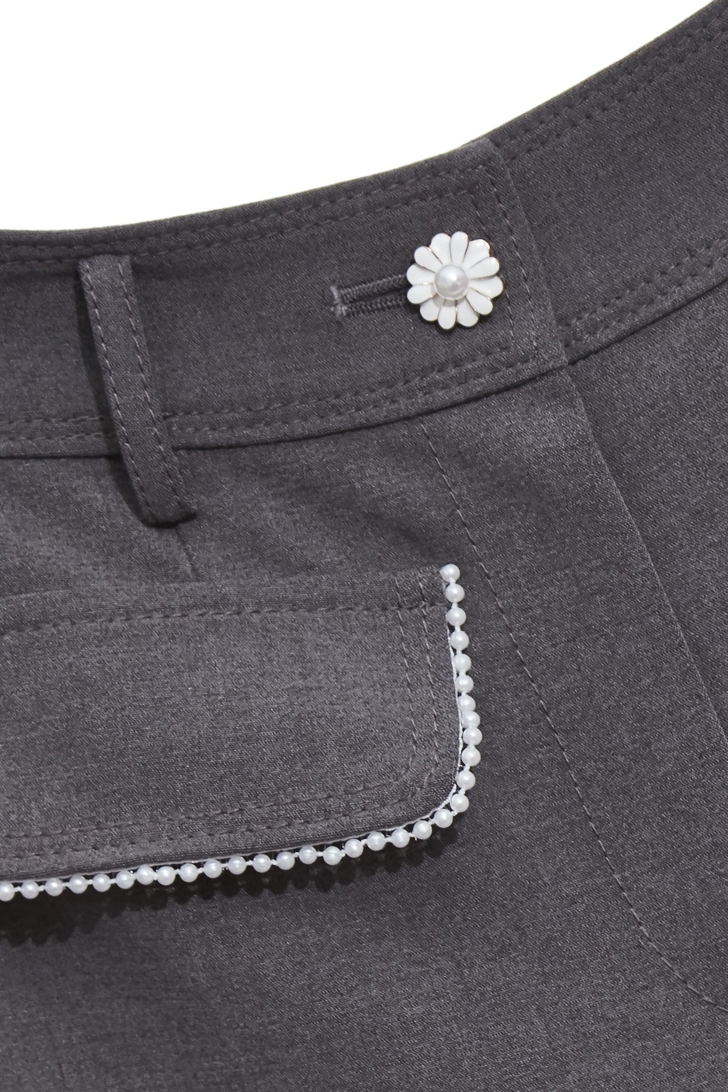 Pocket Flap Detail Boot Leg PantsPocket Flap Detail Boot Leg Pants,Bell-bottoms,pearl,Season (AW) Look,blossoms,bows,Bell-bottoms