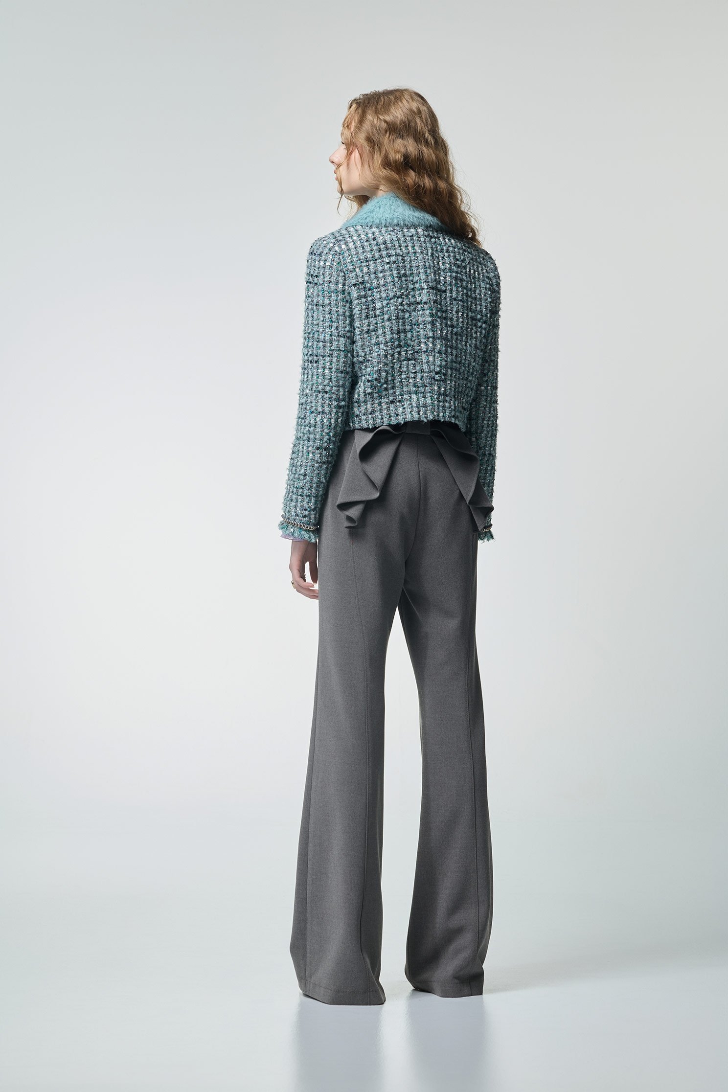 Pocket Flap Detail Boot Leg PantsPocket Flap Detail Boot Leg Pants,Bell-bottoms,pearl,Season (AW) Look,blossoms,bows,Bell-bottoms