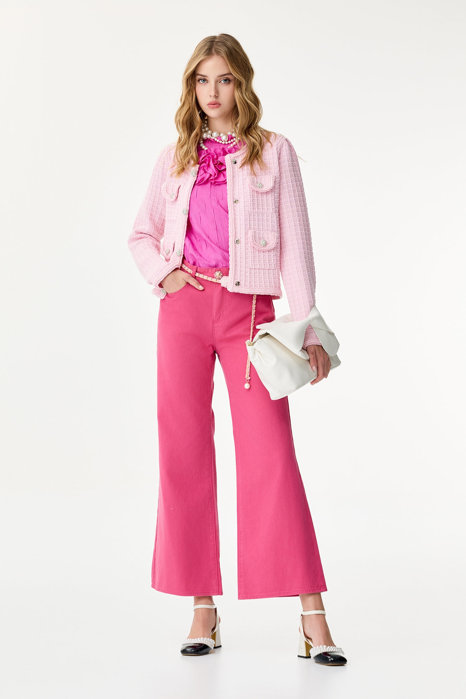 Pink Striaght Cut JeansPink Striaght Cut Jeans,Season (SS) Look,Denim,Jeans,Denim pants