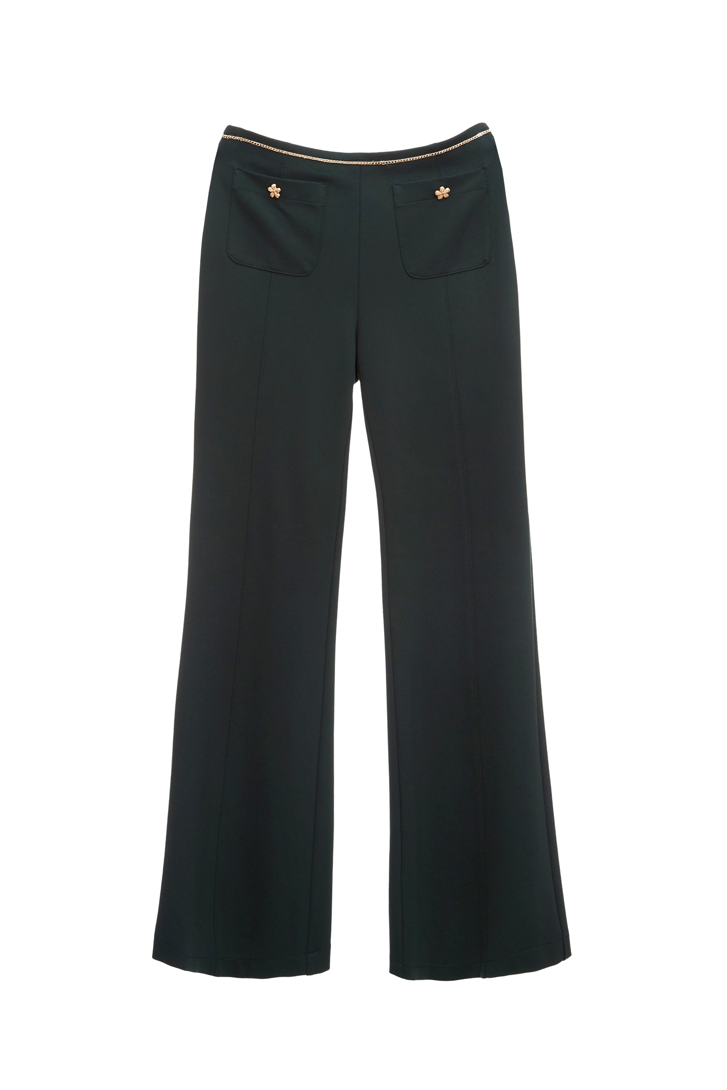 Moss Green Boot Leg PantsMoss Green Boot Leg Pants,Bell-bottoms,Season (SS) Look,Bell-bottoms
