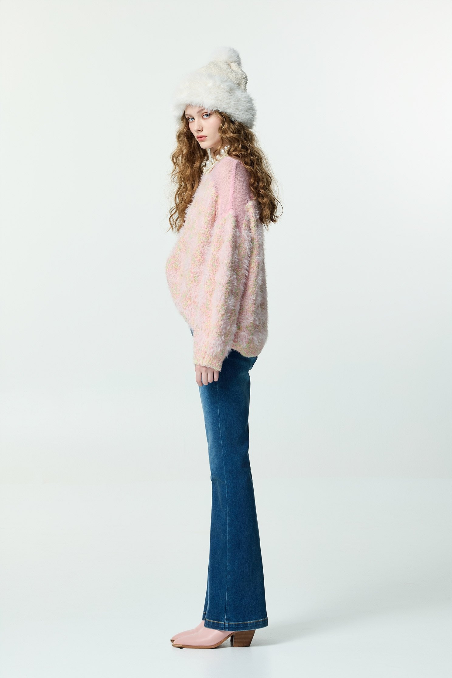 Floral Embroidery Boot Leg JeansFloral Embroidery Boot Leg Jeans,Embroidered,Bell-bottoms,Denim,Jeans,pearl,Season (AW) Look,pants