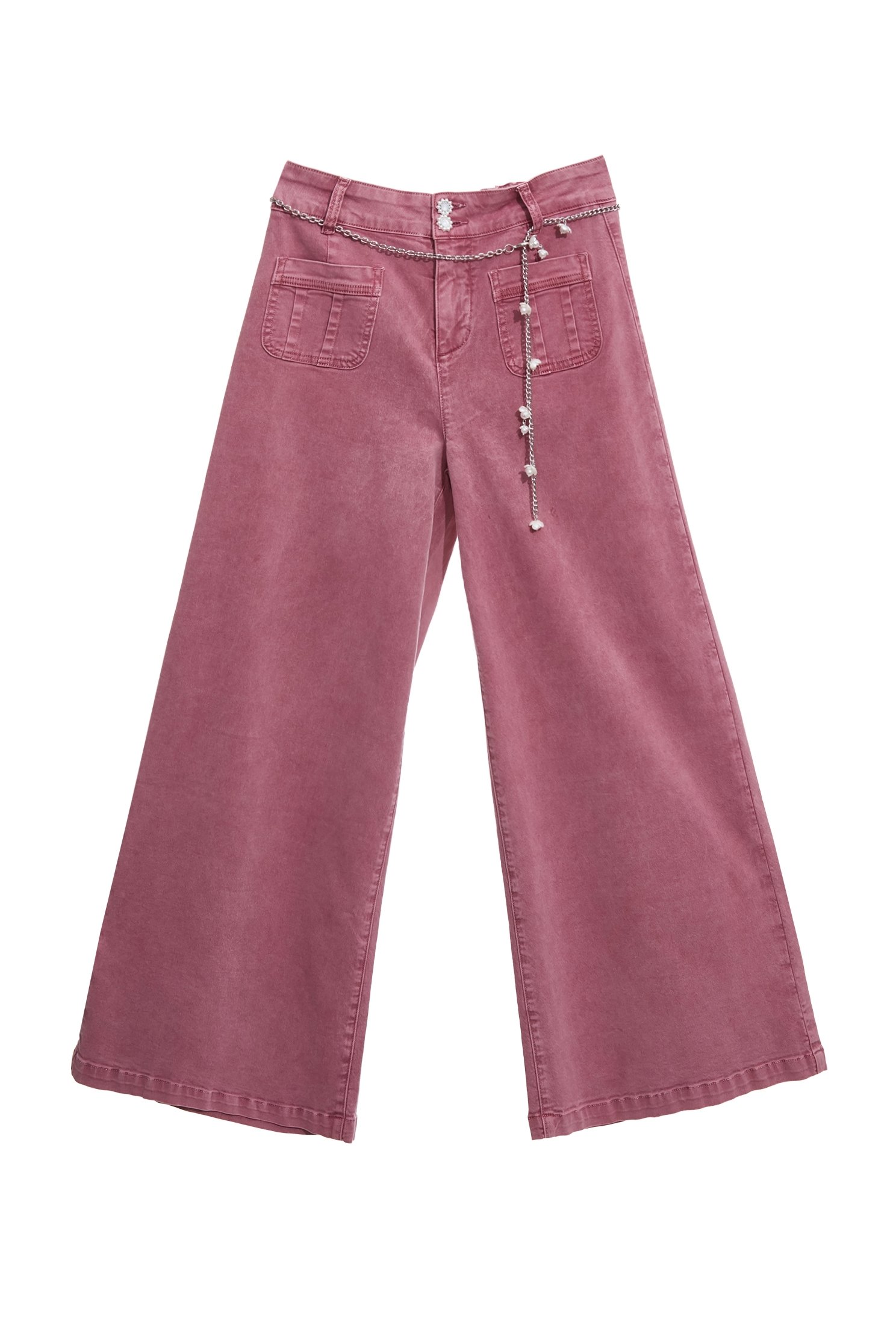Pink Wide Leg JeansPink Wide Leg Jeans,Culottes,Denim,Jeans,Season (AW) Look,Cotton,pants