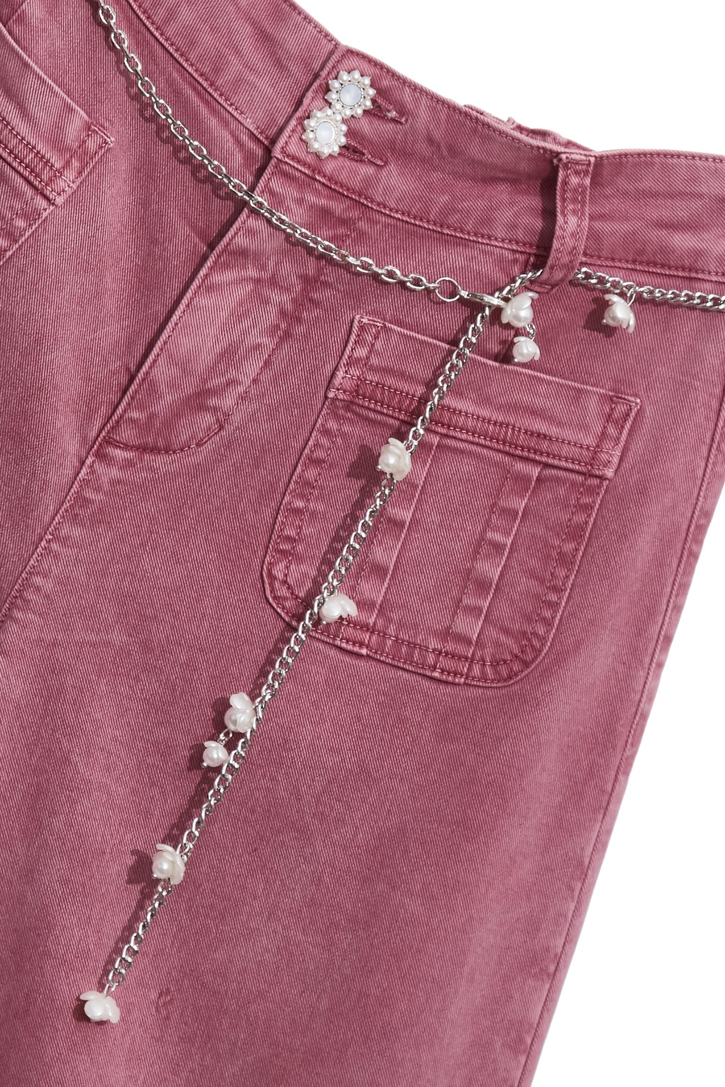 Pink Wide Leg JeansPink Wide Leg Jeans,Culottes,Denim,Jeans,Season (AW) Look,Cotton,pants