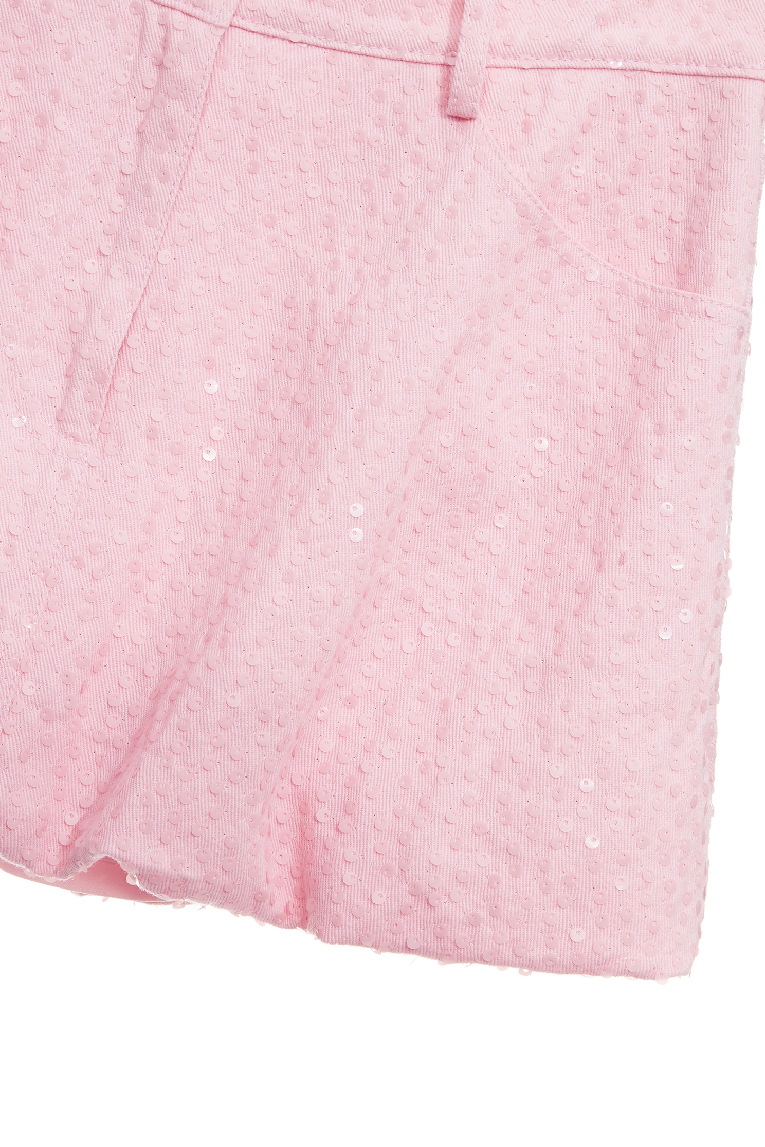 Pink Sequin Demin Bubble ShortsPink Sequin Demin Bubble Shorts,Season (SS) Look,Denim,Mini skirts,Shorts
