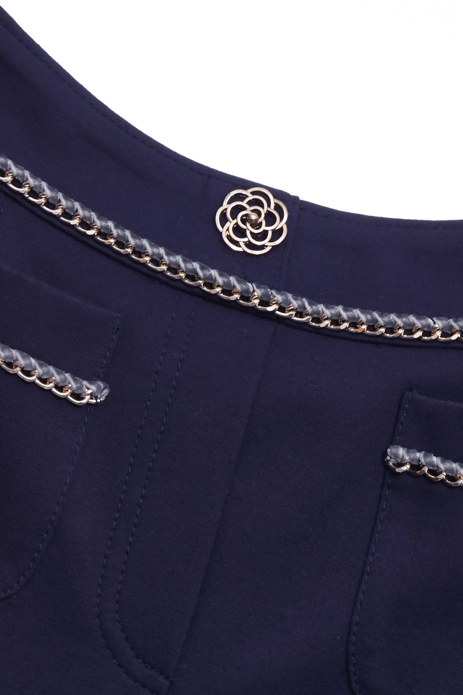 Braided Chain Detail Boot Leg PantsBraided Chain Detail Boot Leg Pants,Bell-bottoms,Season (SS) Look,pants