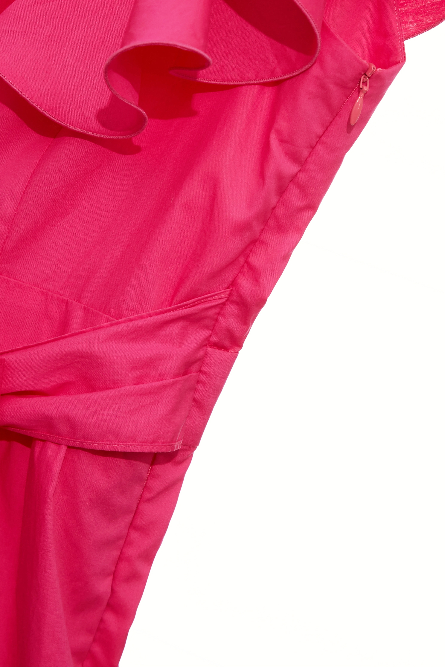 Fuchsia Pink Ruffle Detail DressFuchsia Pink Ruffle Detail Dress,Dresses,Season (SS) Look