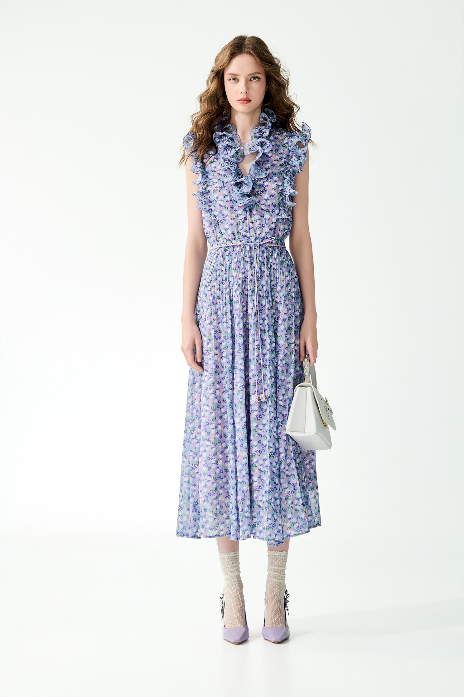 Floral Print Ruffle Detail Maxi DressFloral Print Ruffle Detail Maxi Dress,Dresses,Chiffon dresses,Season (SS) Look,Chiffon,Chiffon dresses