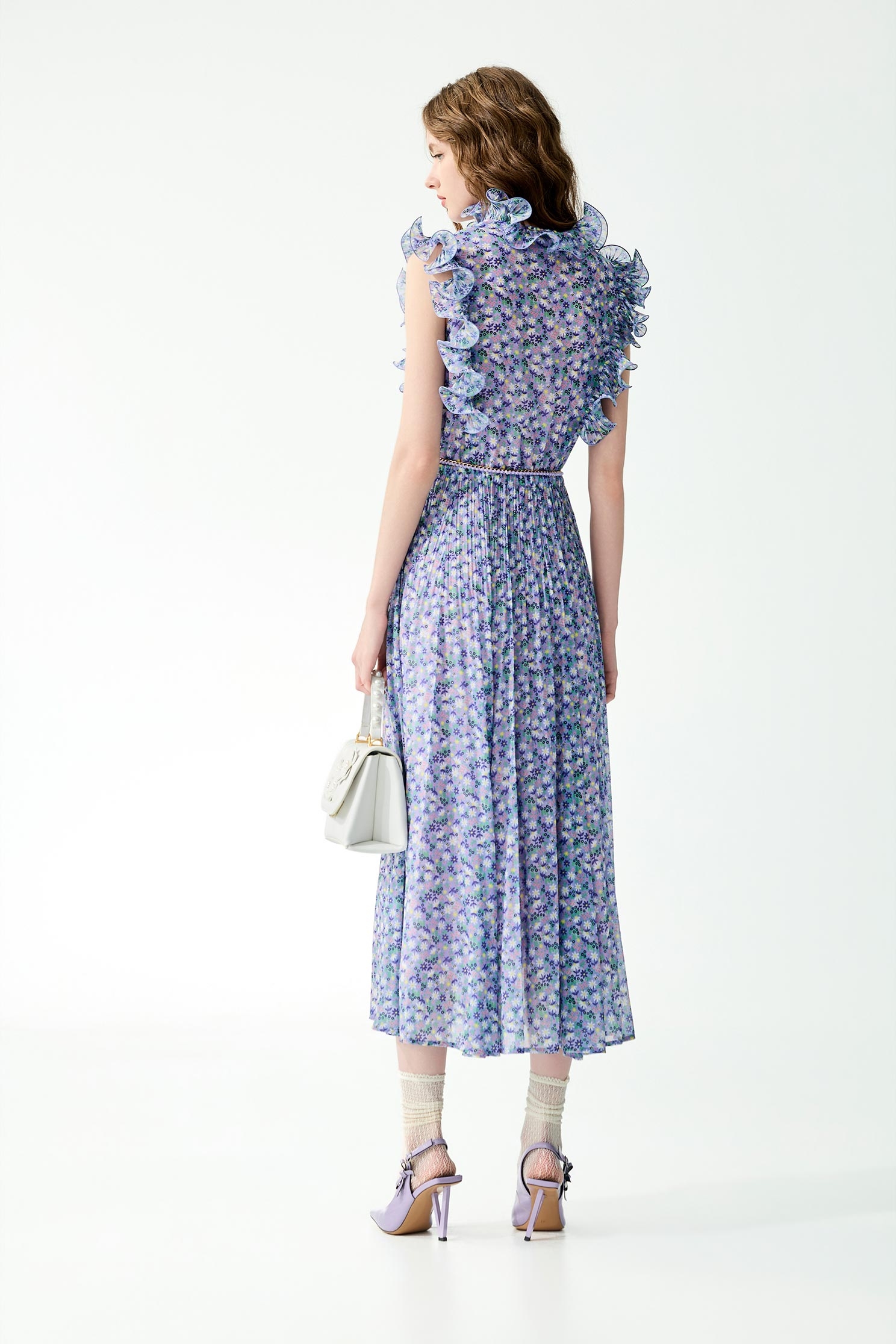 Floral Print Ruffle Detail Maxi DressFloral Print Ruffle Detail Maxi Dress,Dresses,Chiffon dresses,Season (SS) Look,Chiffon,Chiffon dresses