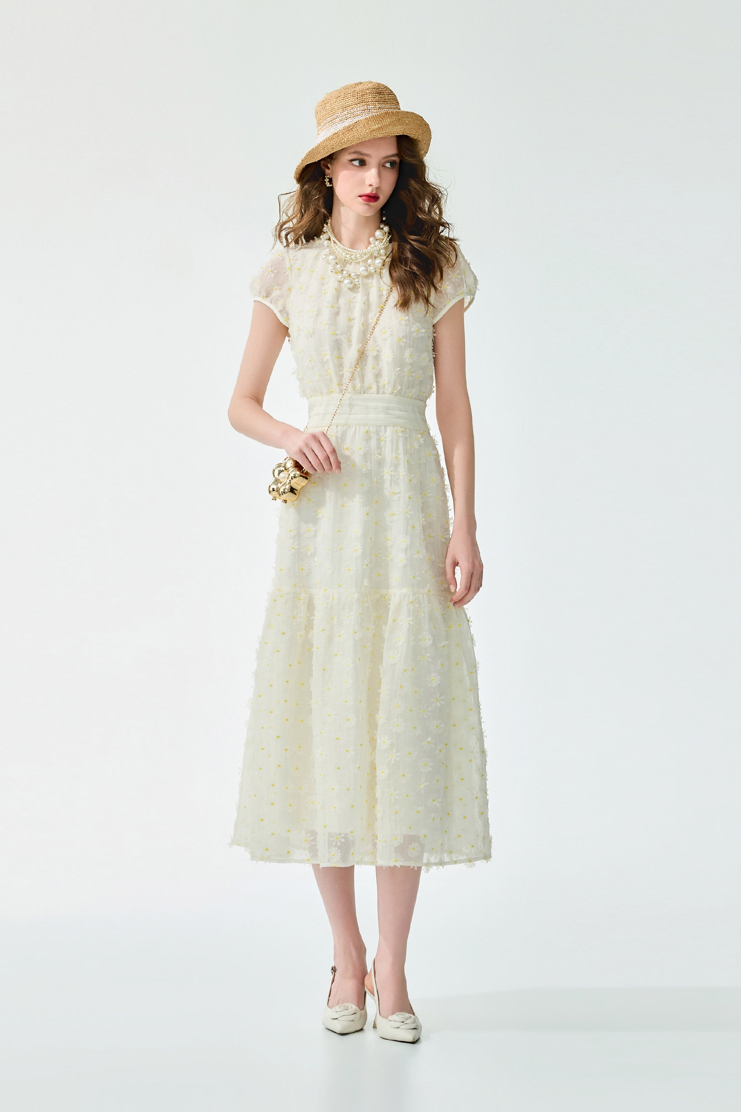 Floral Lace Short Sleeve DressFloral Lace Short Sleeve Dress,Dresses,Embroidered,Season (SS) Look