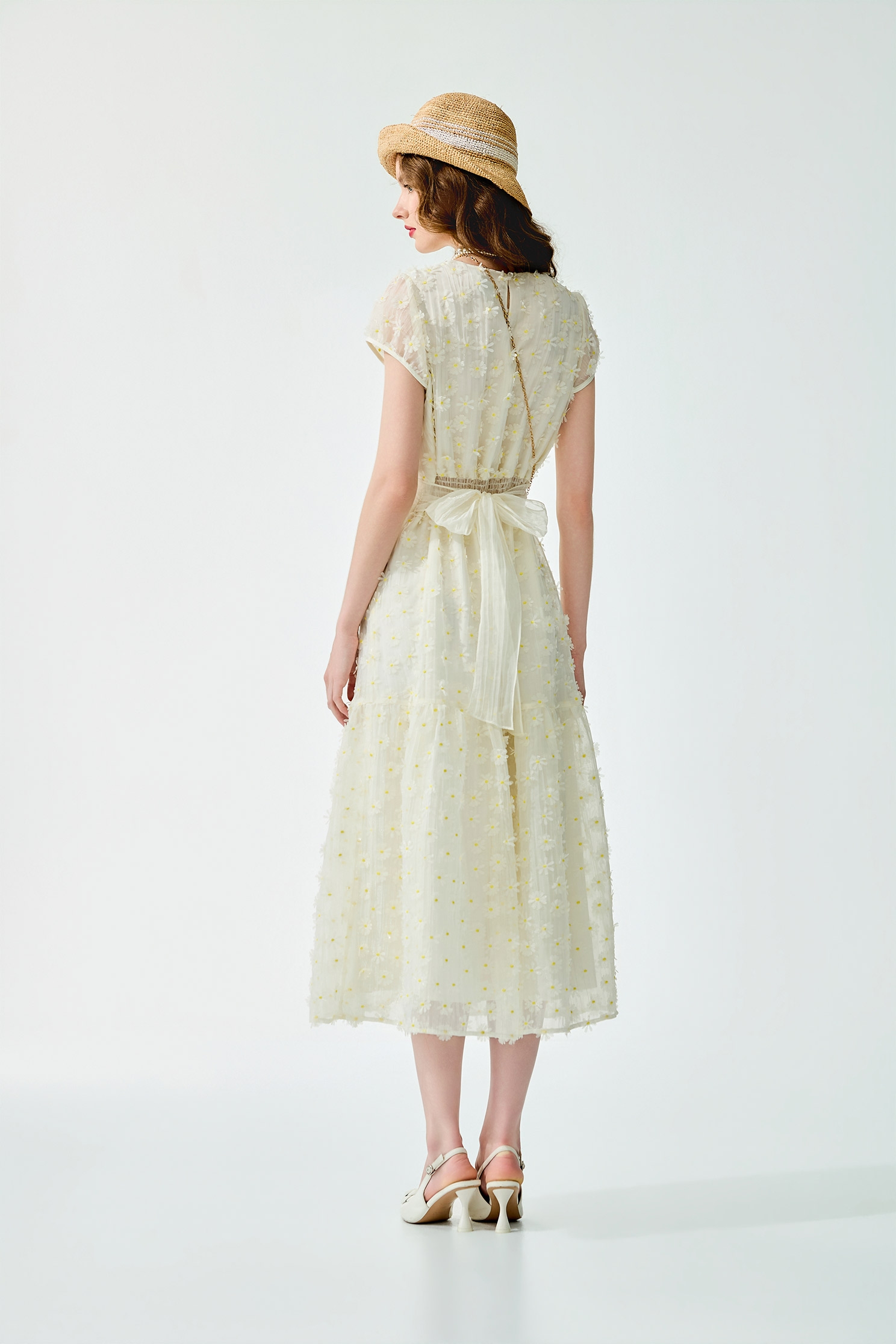 Floral Lace Short Sleeve DressFloral Lace Short Sleeve Dress,Dresses,Embroidered,Season (SS) Look