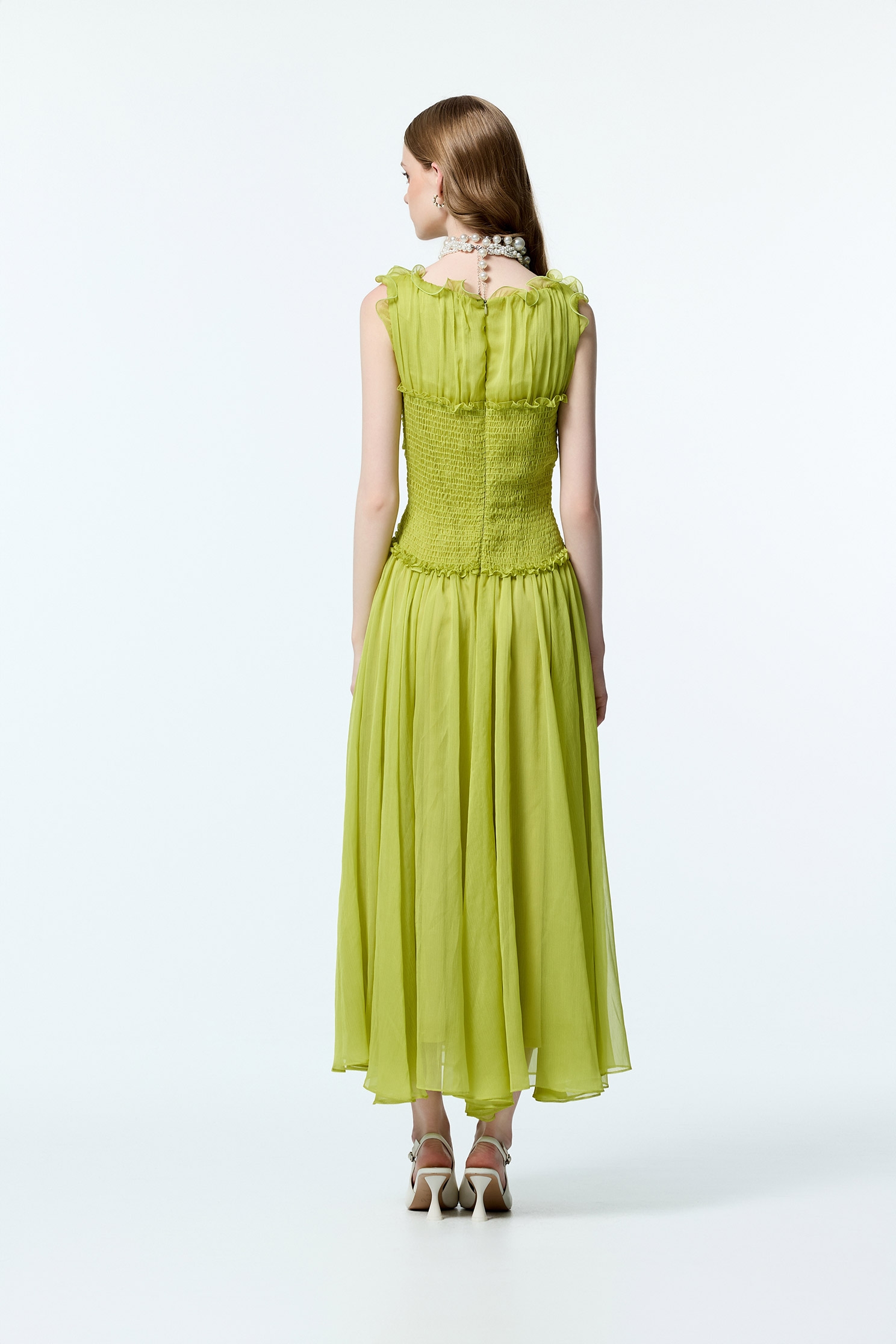 Pleated Detail Sleeveless Chiffon Maxi DressPleated Detail Sleeveless Chiffon Maxi Dress,Dresses,Chiffon dresses,Season (SS) Look,City Feminine,Chiffon,Chiffon dresses