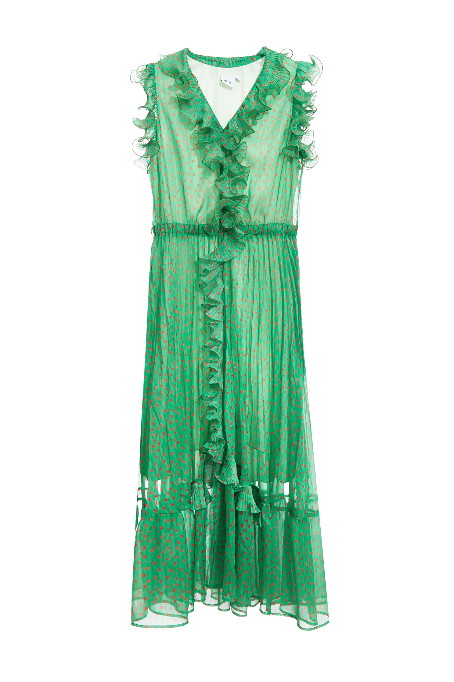 Polka Dot Print Ruffle Detail Chiffon DressPolka Dot Print Ruffle Detail Chiffon Dress,Dresses,Chiffon dresses,Season (SS) Look,City Feminine,Chiffon,Chiffon dresses