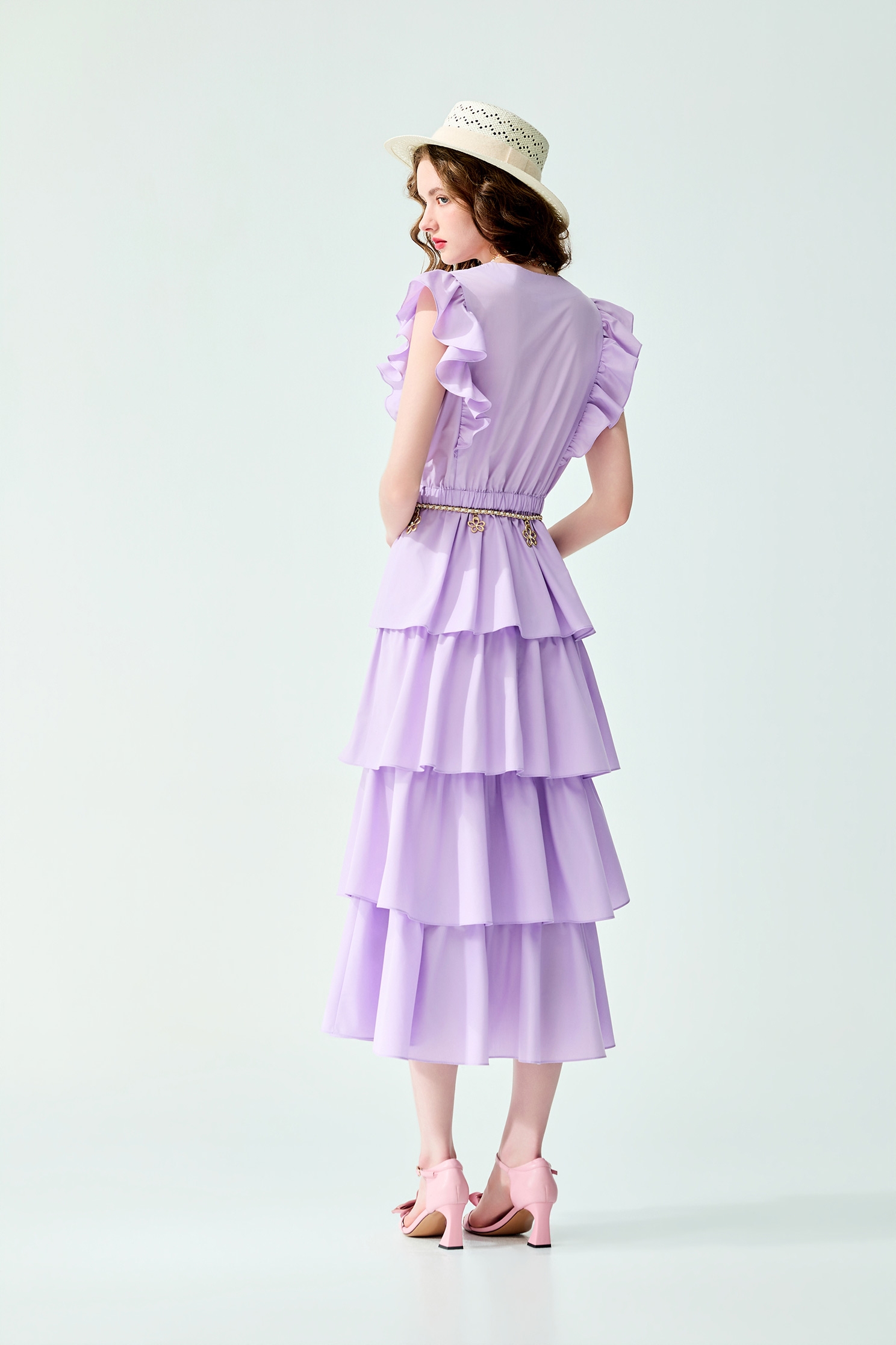 Ruffle Detail Layered Skirt Maxi Dress,Dresses,Season (SS) Look