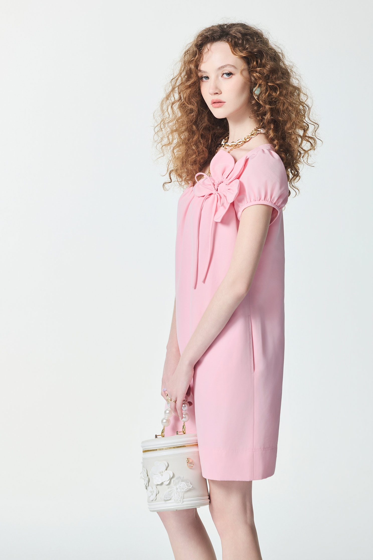 Floral Detail Pink DressFloral Detail Pink Dress,Dresses,Season (SS) Look