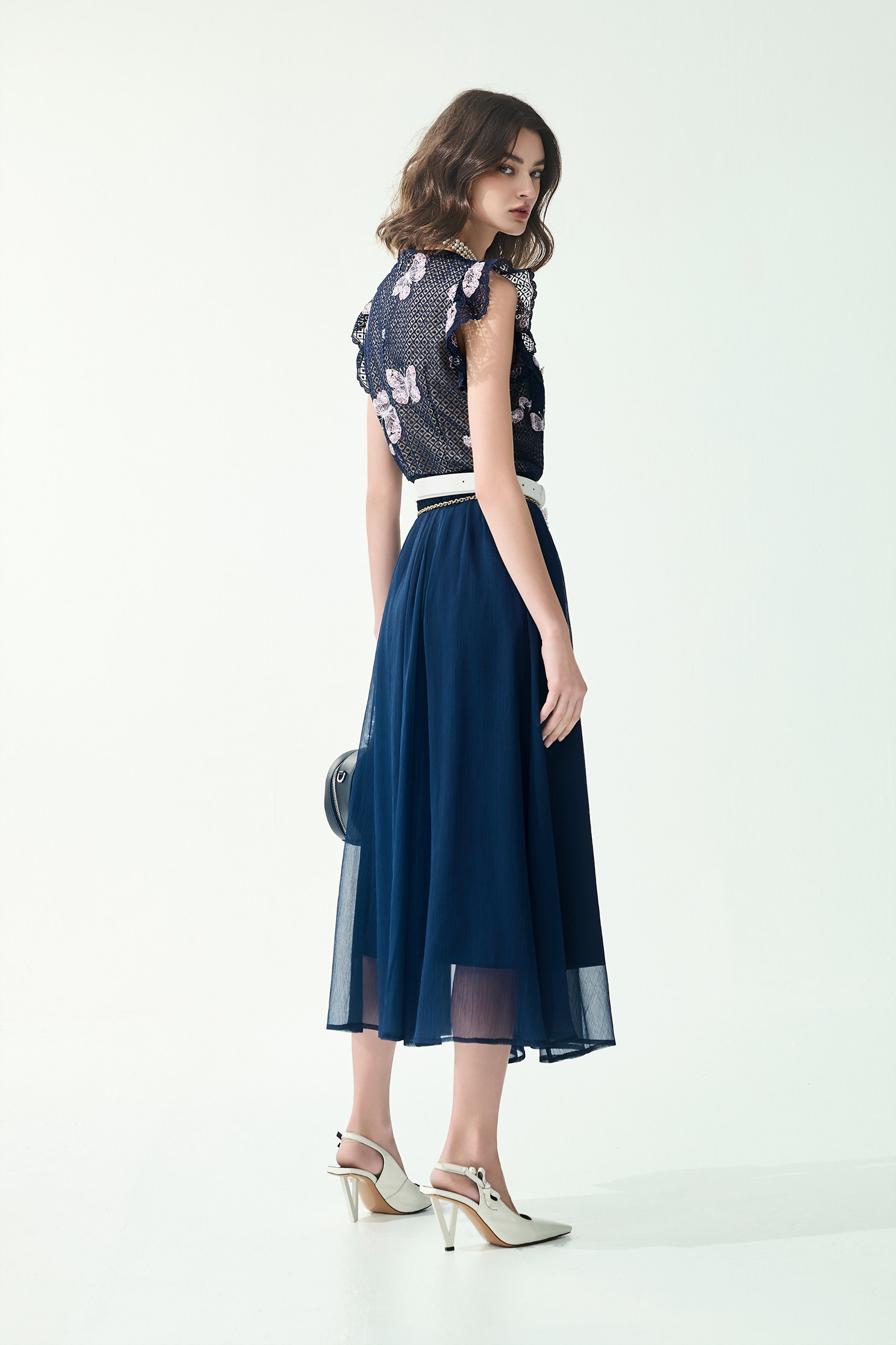Butterfly Embroidery Maxi DressButterfly Embroidery Maxi Dress,Dresses,Embroidered,Season (SS) Look,Plaid,Lace,Chiffon