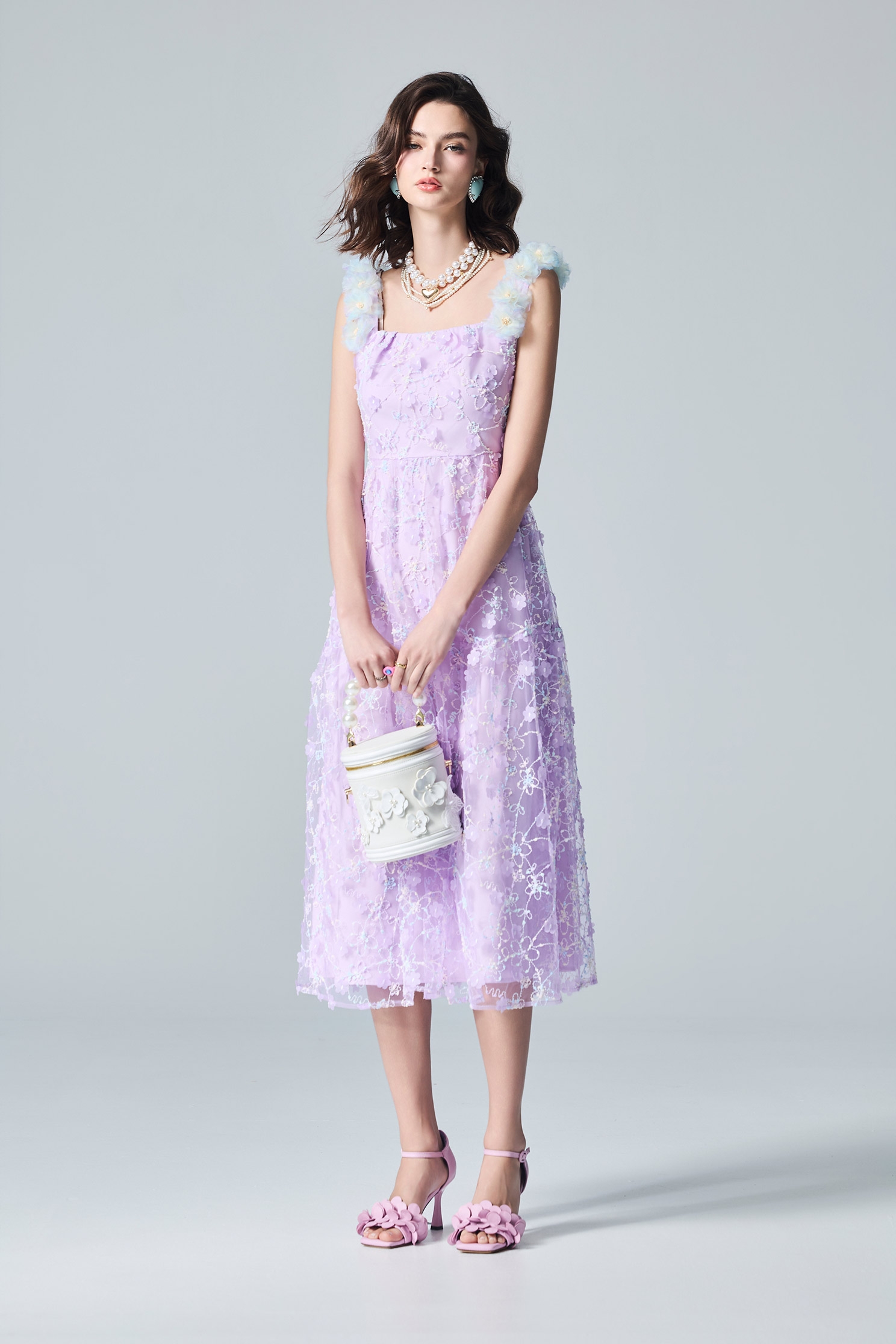 Full Lace Floral Strap Maxi DressFull Lace Floral Strap Maxi Dress,Dresses,Embroidered,Knitted dresses,Season (AW) Look,Mesh fabric,Knitted dresses