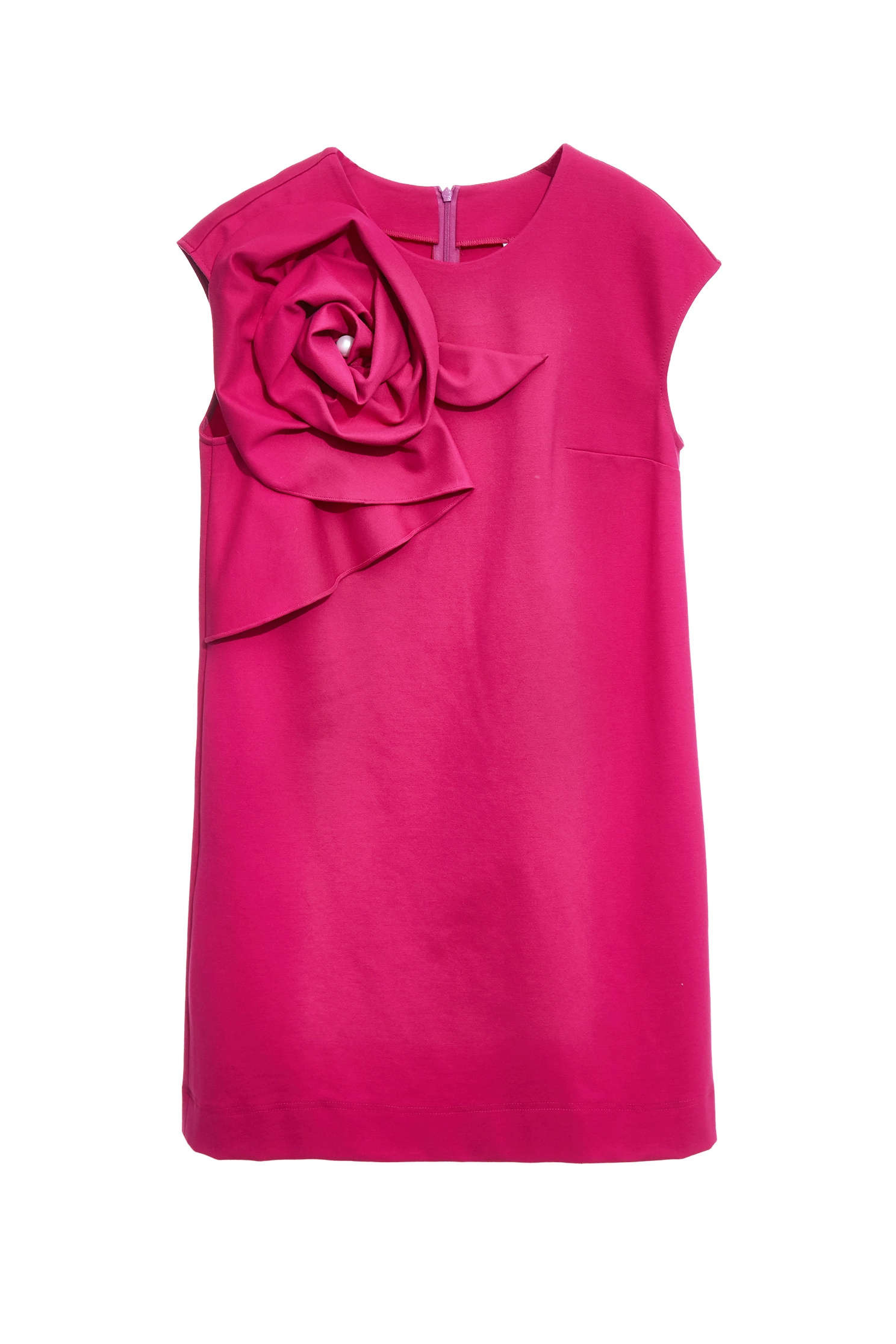 3-D Floral Magenta Cap Sleeve Dress3-D Floral Magenta Cap Sleeve Dress,Dresses,Season (SS) Look