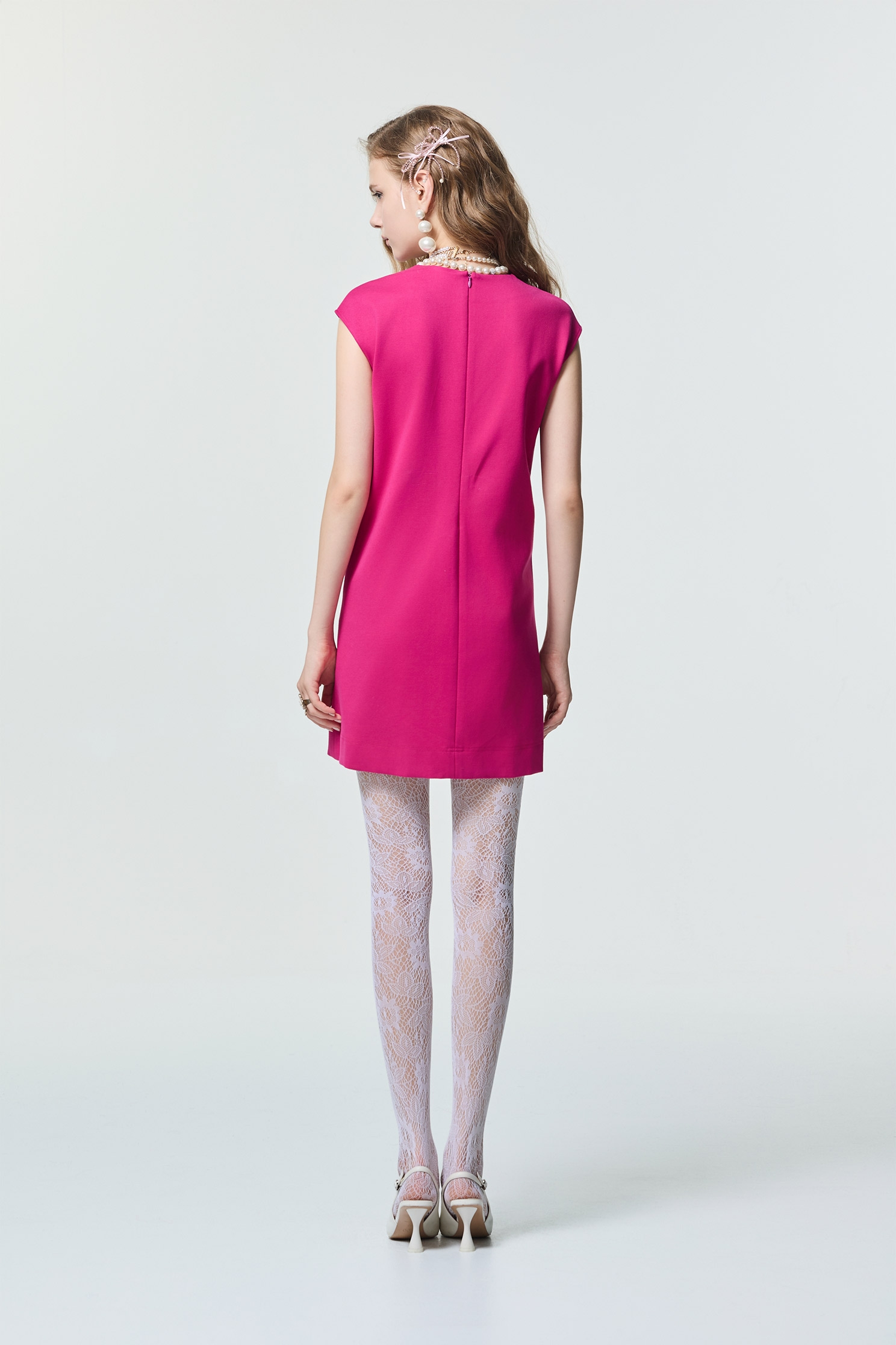 3-D Floral Magenta Cap Sleeve Dress3-D Floral Magenta Cap Sleeve Dress,Dresses,Season (SS) Look