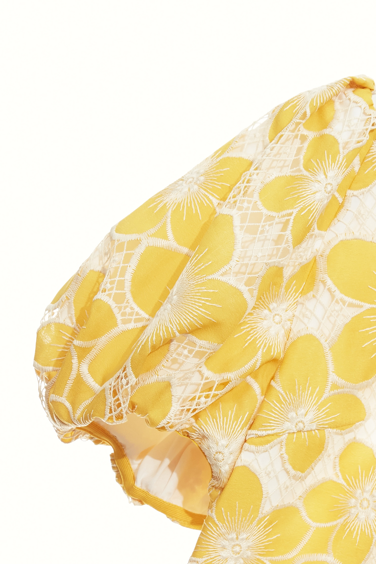 Puff Sleeve Floral Embroidery DressPuff Sleeve Floral Embroidery Dress,V-neck dresses,Embroidered,Season (SS) Look