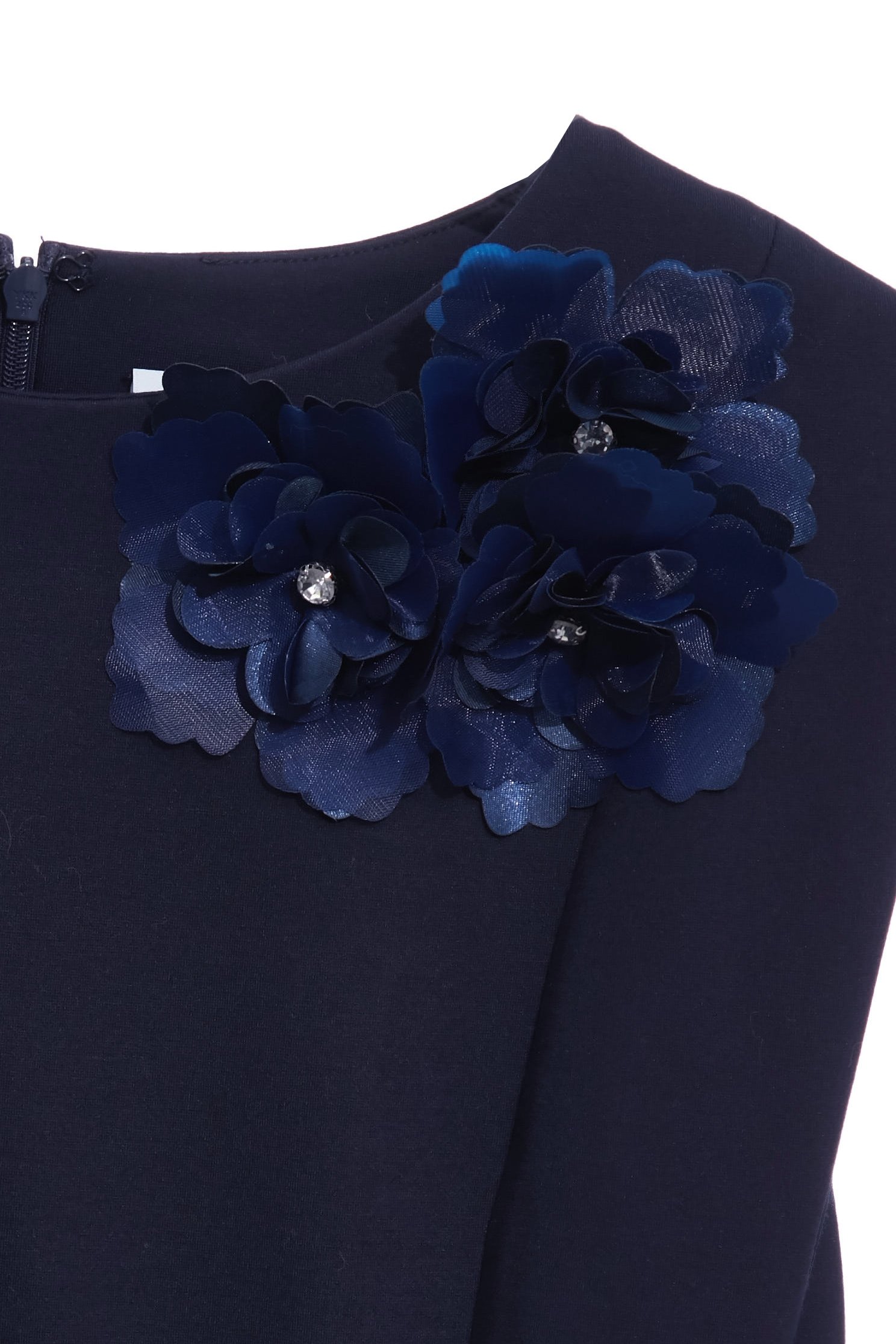 Floral Brooch Navy Sleeveless DressFloral Brooch Navy Sleeveless Dress,Dresses,Season (SS) Look