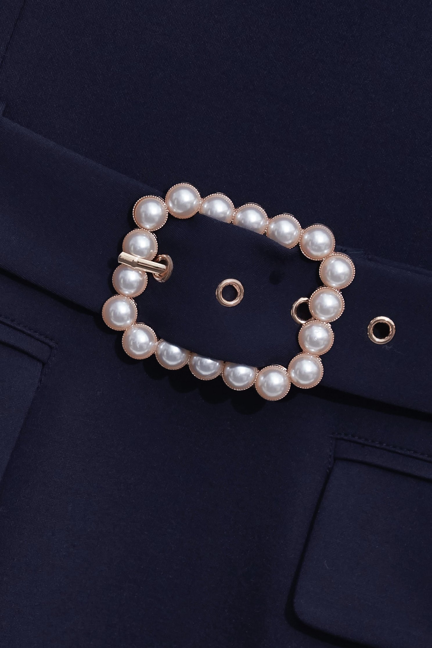 Floral Brooch Navy Sleeveless DressFloral Brooch Navy Sleeveless Dress,Dresses,Season (SS) Look